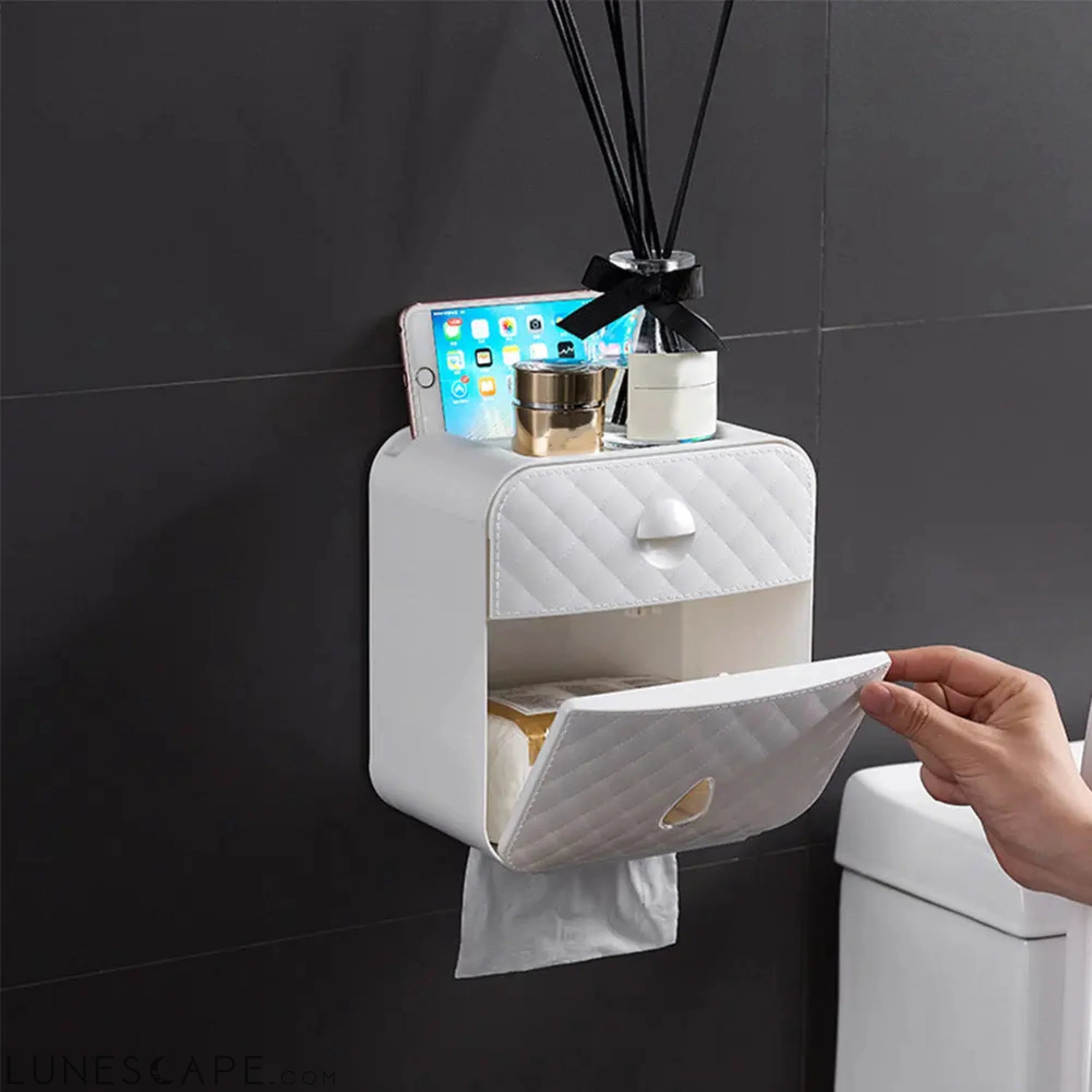 Wall Mounted Storage & Bath Tissue Holder LUNESCAPE