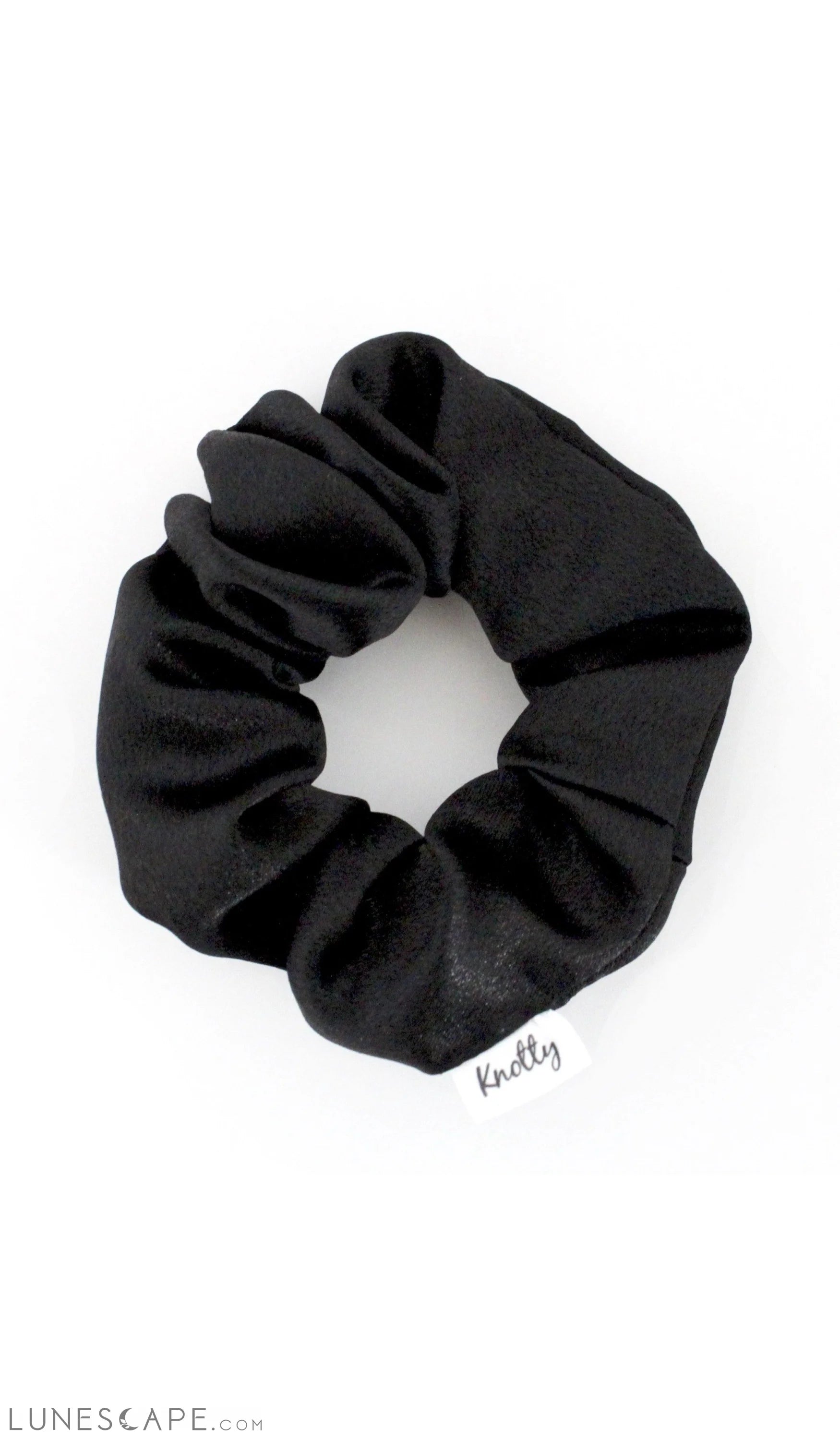 Washed Satin Hair Scrunchie - Black LUNESCAPE