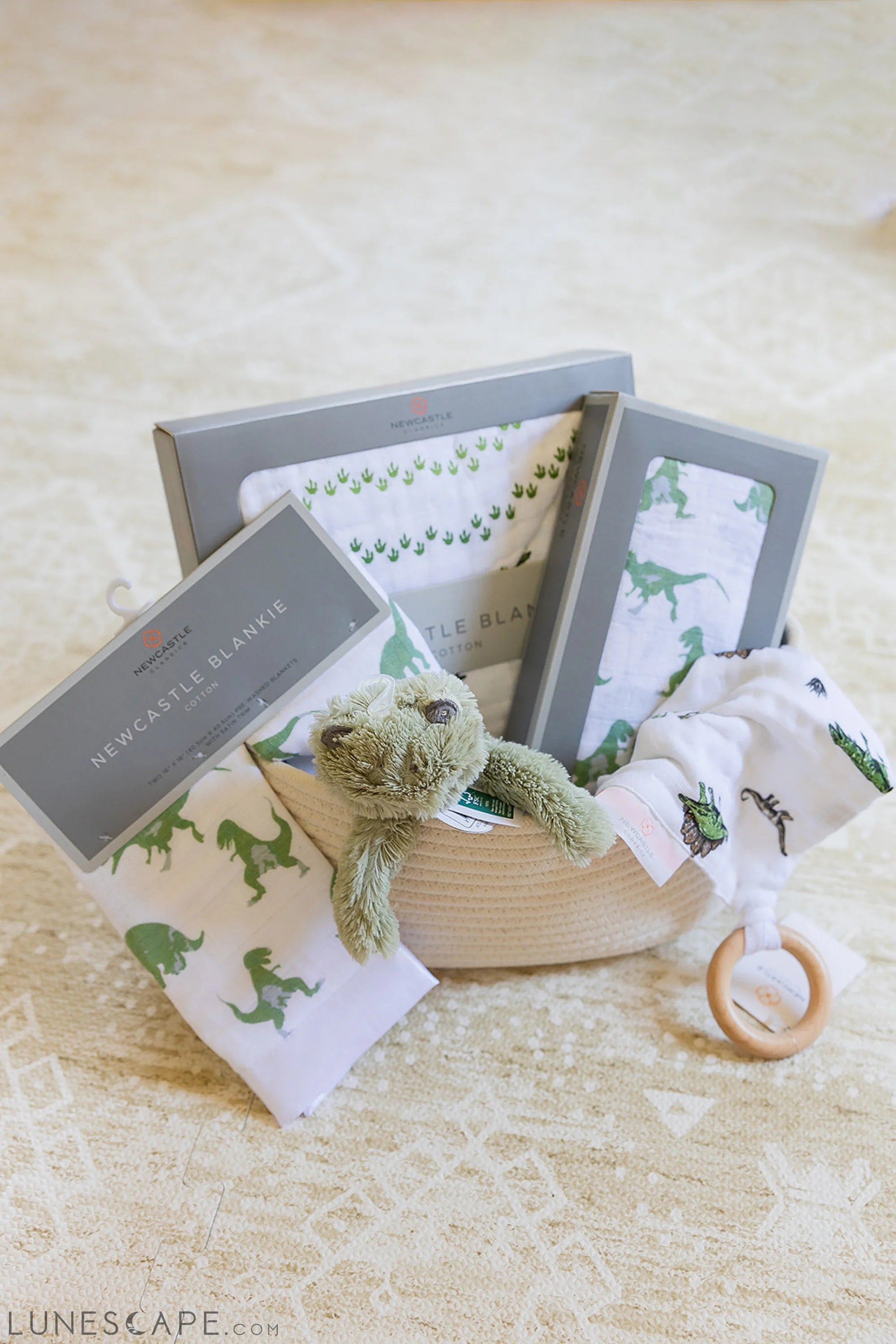 Welcome Baby Boy - Dinosaur Gift Basket LUNESCAPE