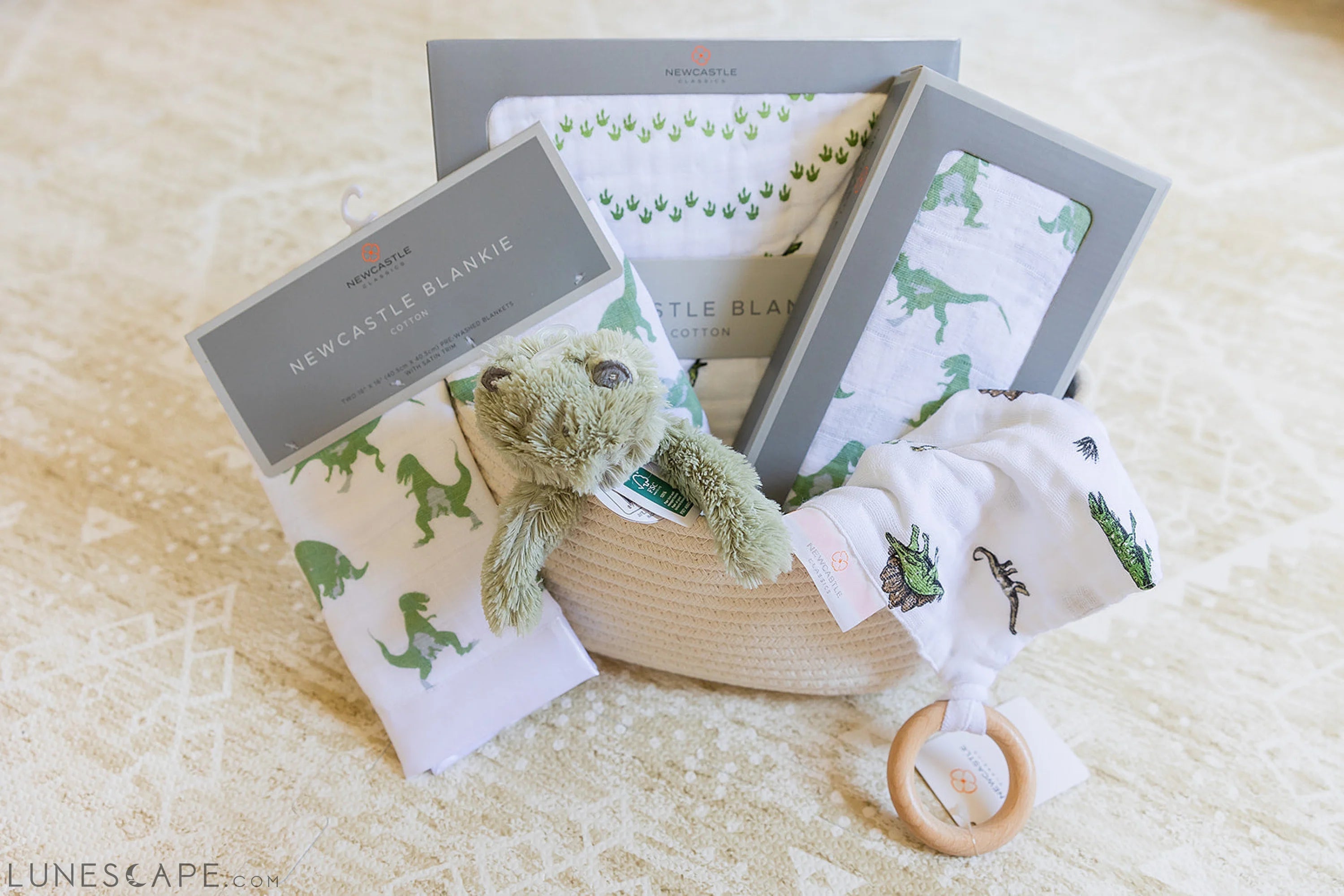 Welcome Baby Boy - Dinosaur Gift Basket LUNESCAPE