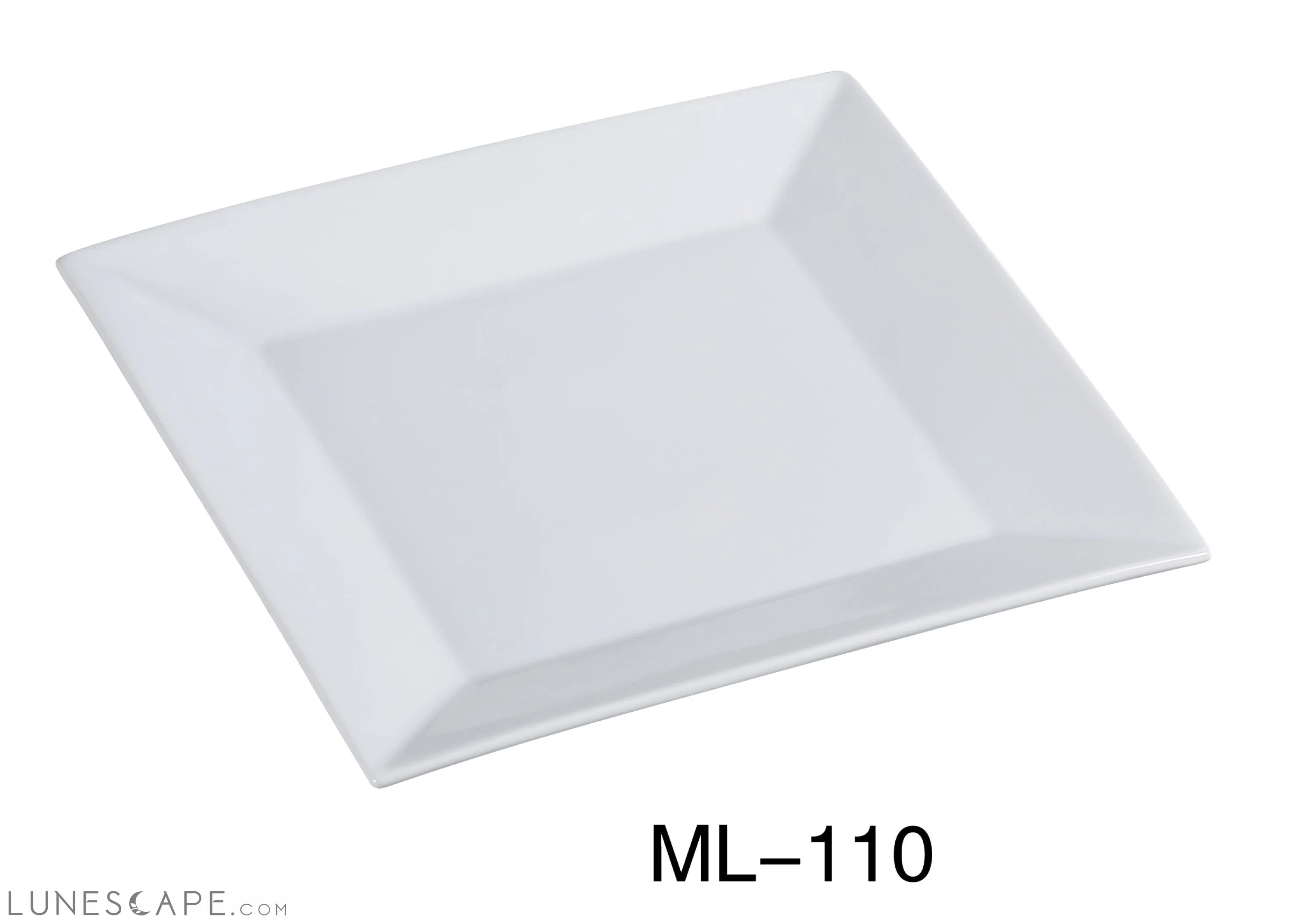 White 10" Square Dinner Plate LUNESCAPE