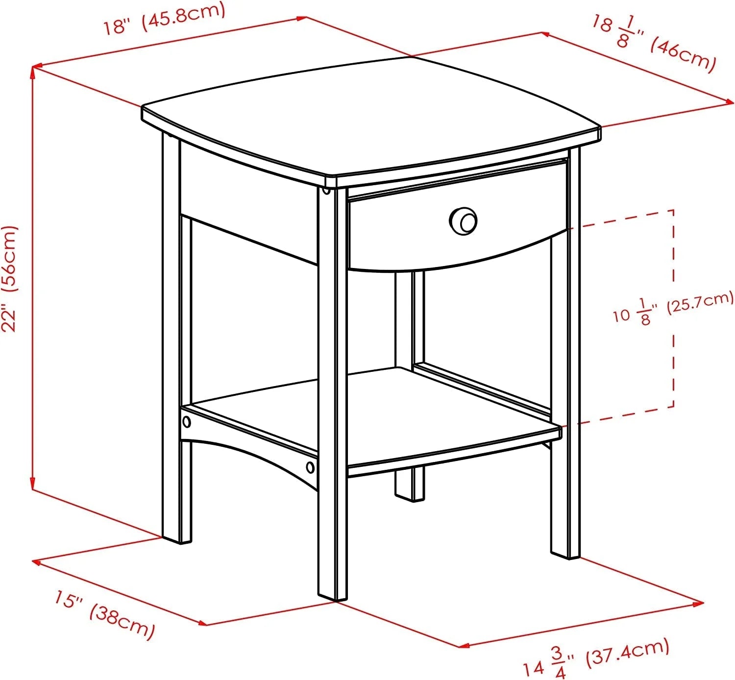 White Claire Accent Table LUNESCAPE