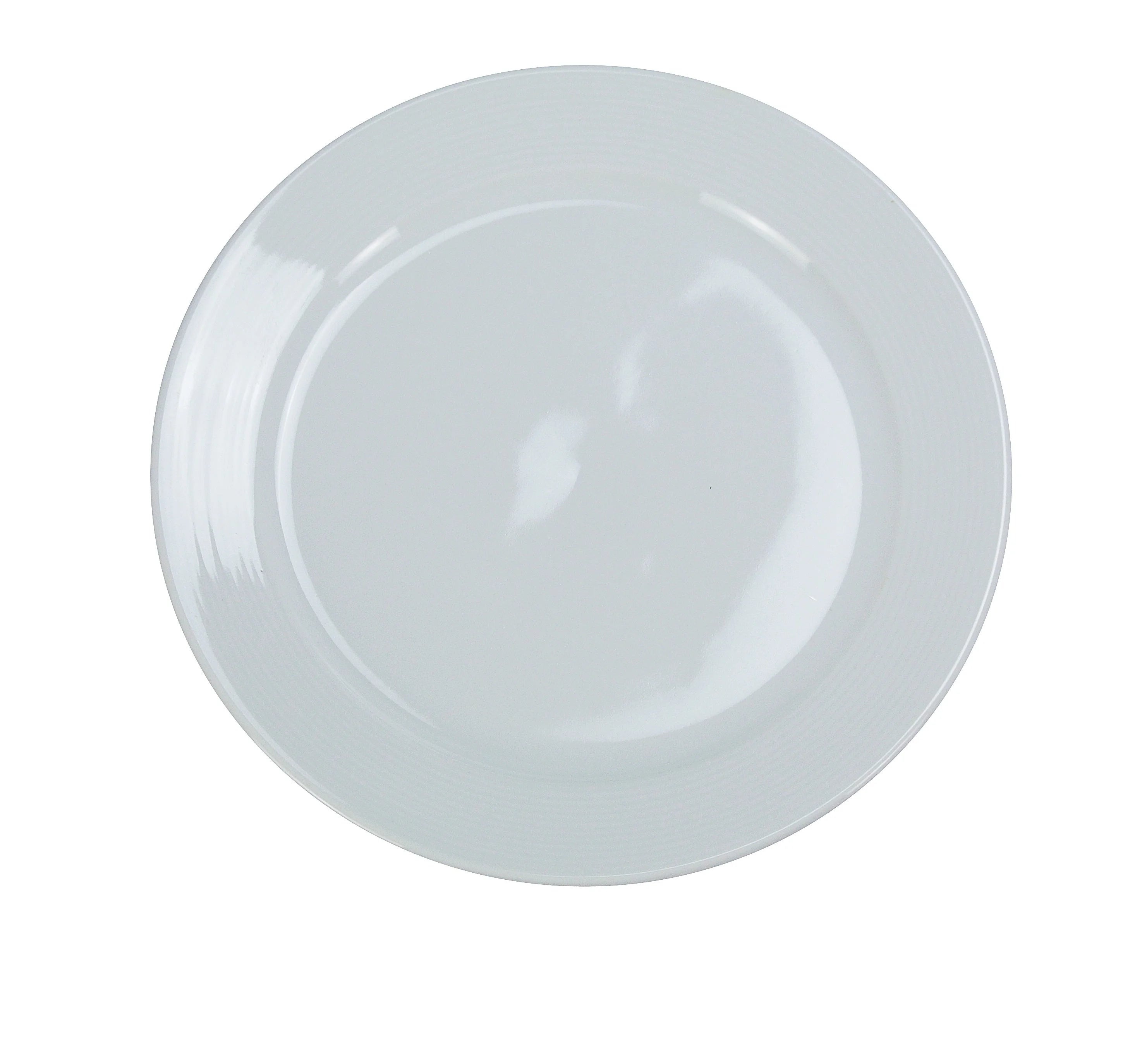 White Round Large Dinner Plate LUNESCAPE