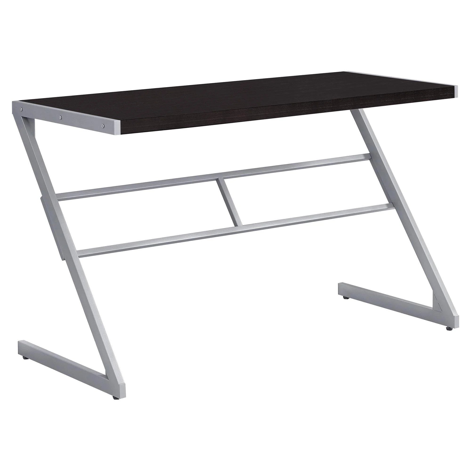 White & Silver Modern Desk - 22" x 48" x 30" LUNESCAPE