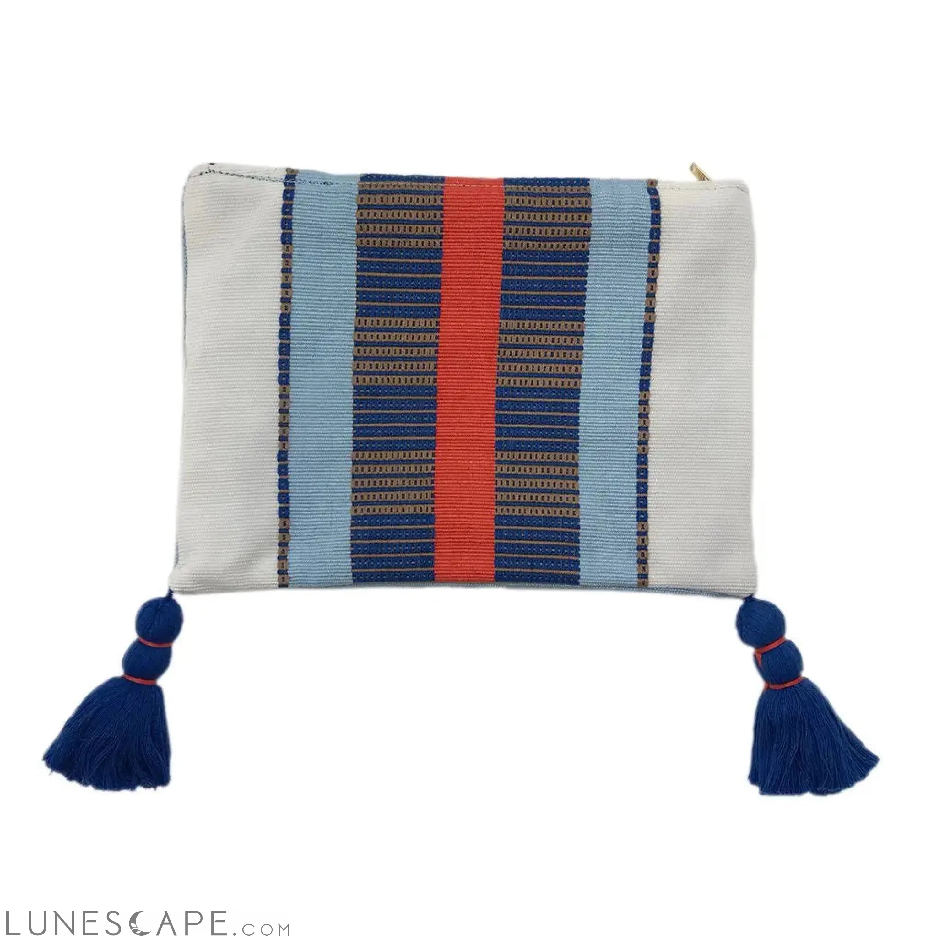 White Striped Backstrap Clutch LUNESCAPE