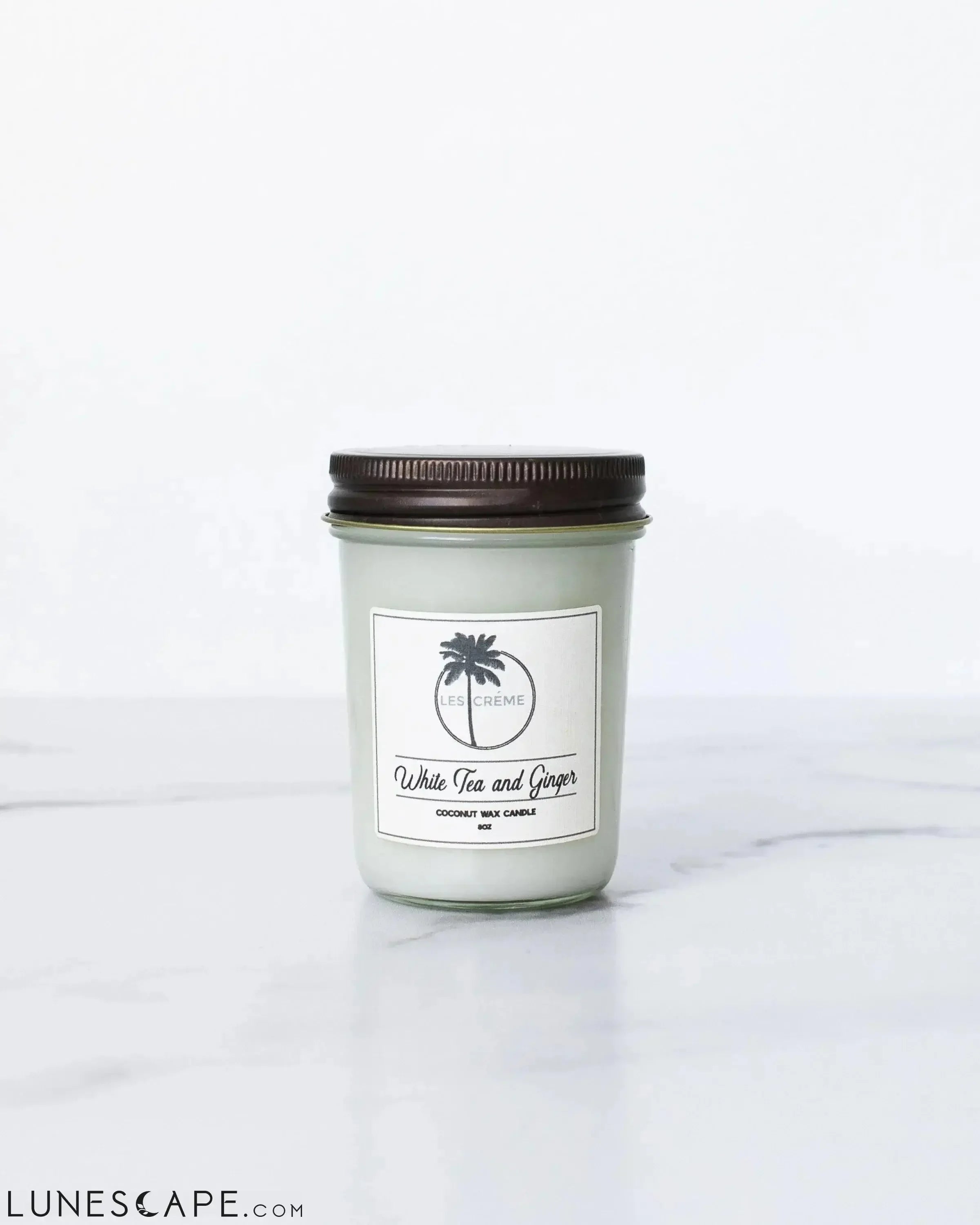 White Tea + Ginger Scent Coconut Wax Candle LUNESCAPE