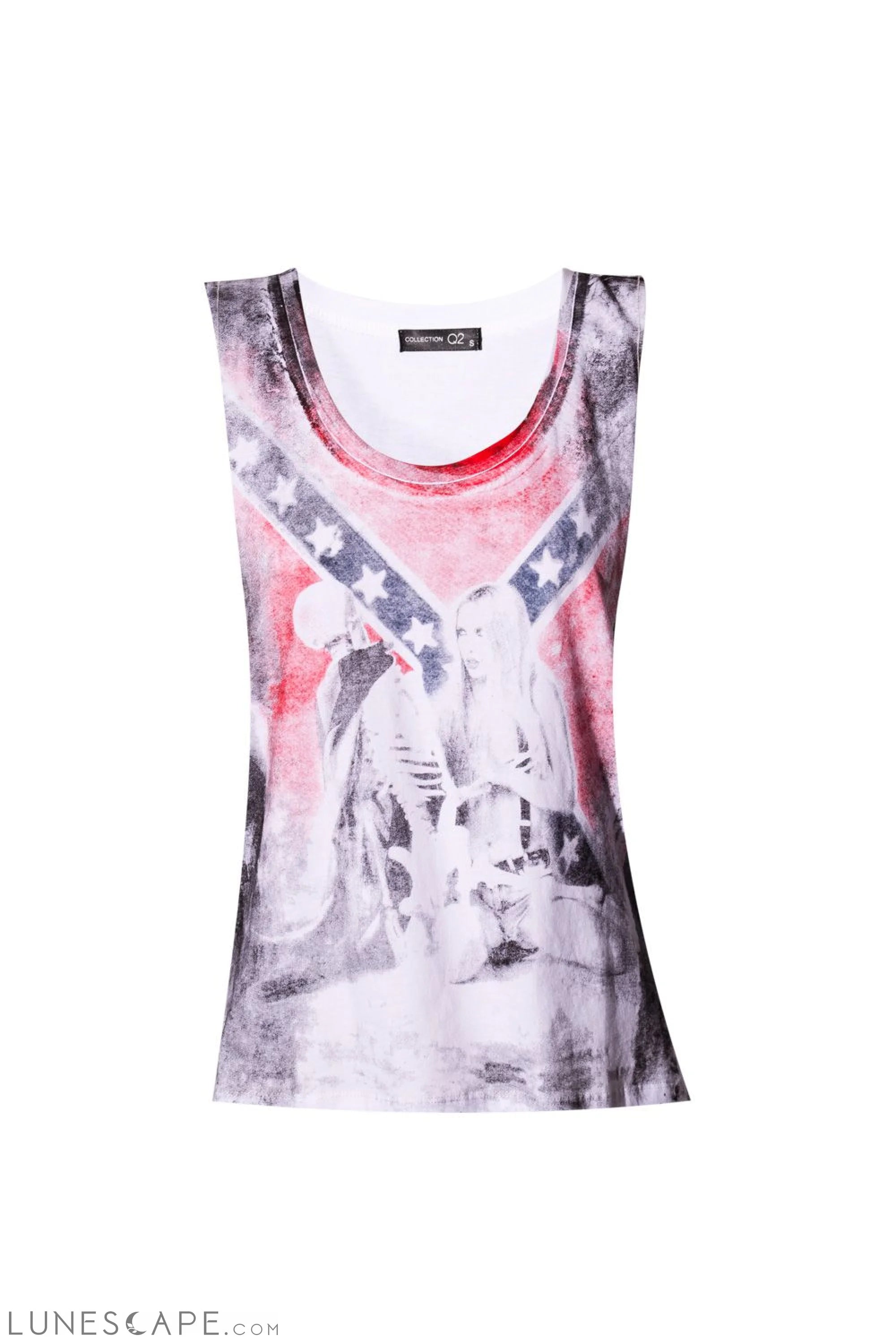 White Vest With Flag Print Gilets - Women