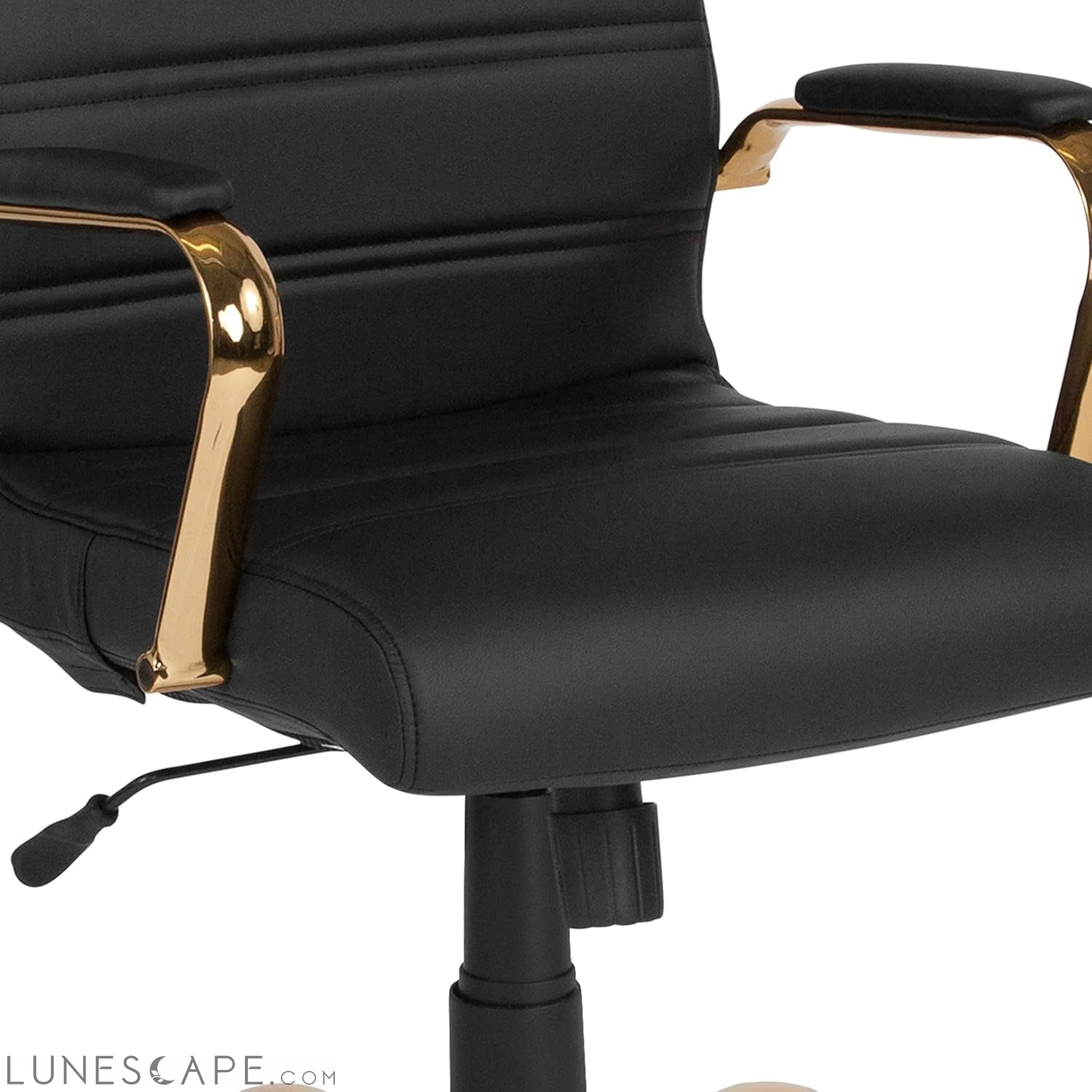 Whitney High-Back Swivel Leathersoft Desk Chair with Padded Seat and LUNESCAPE