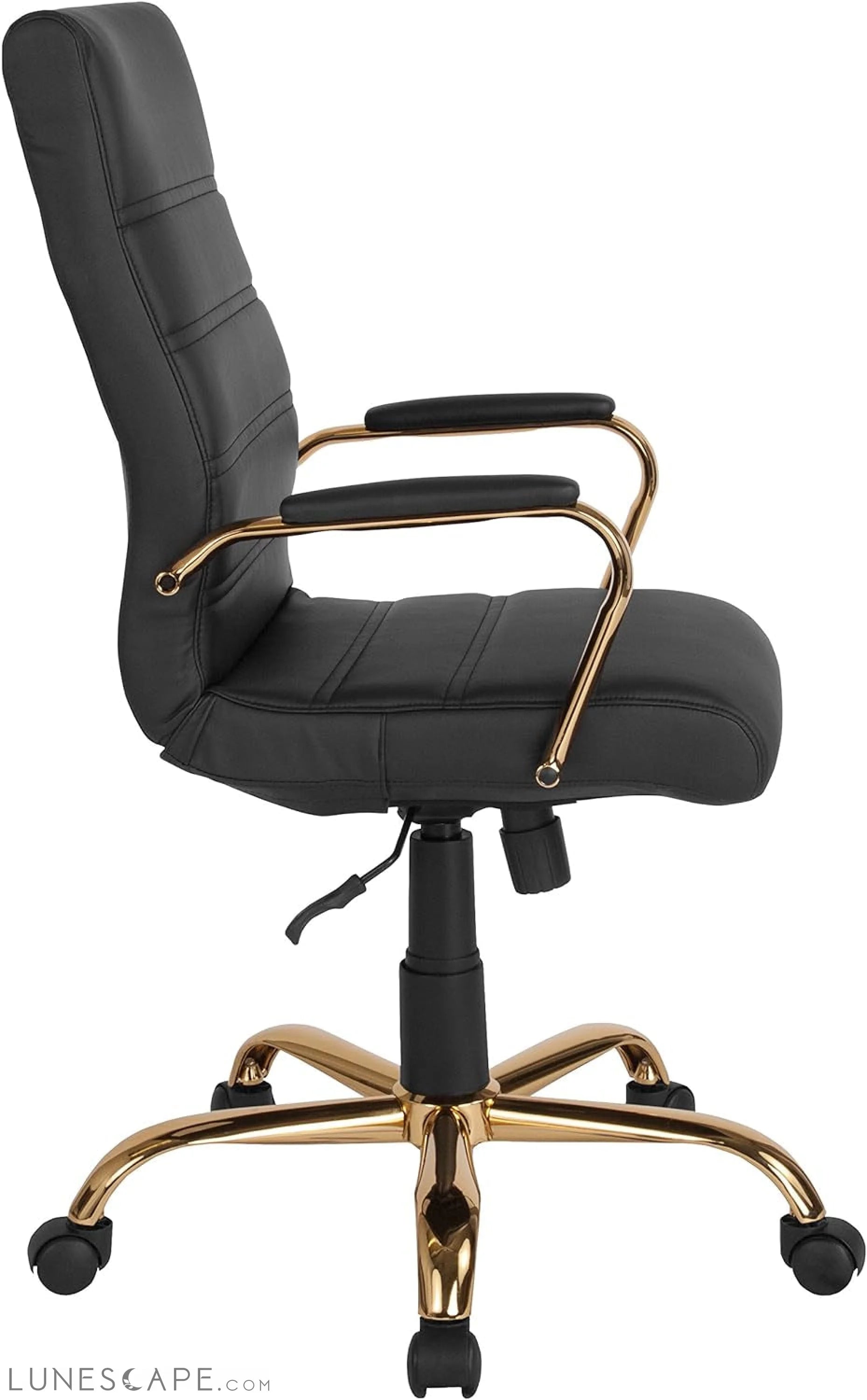 Whitney High-Back Swivel Leathersoft Desk Chair with Padded Seat and LUNESCAPE