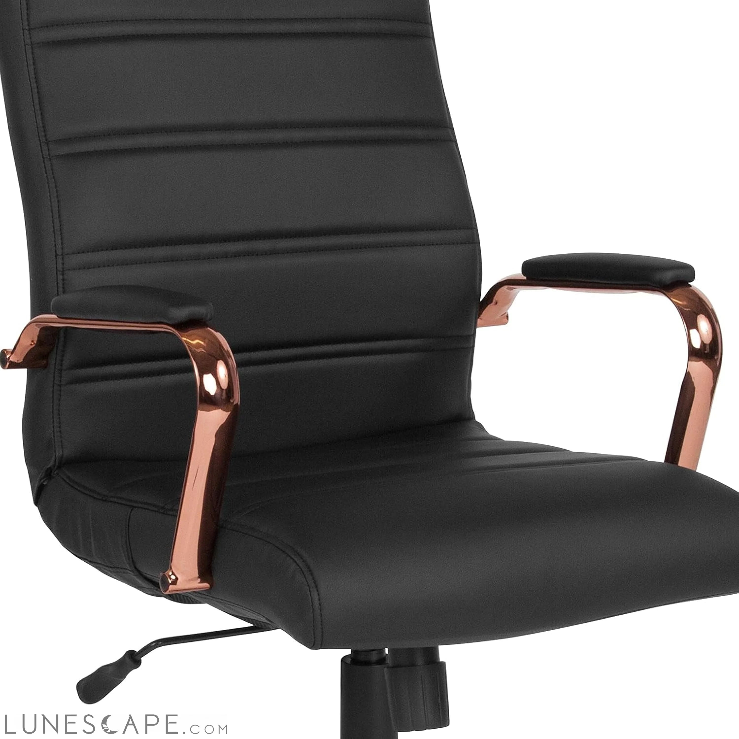 Whitney High-Back Swivel Leathersoft Desk Chair with Padded Seat and LUNESCAPE