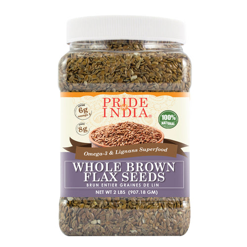 Whole Brown Flax Seeds - Omega-3 & Lignan Superfood Jar LUNESCAPE