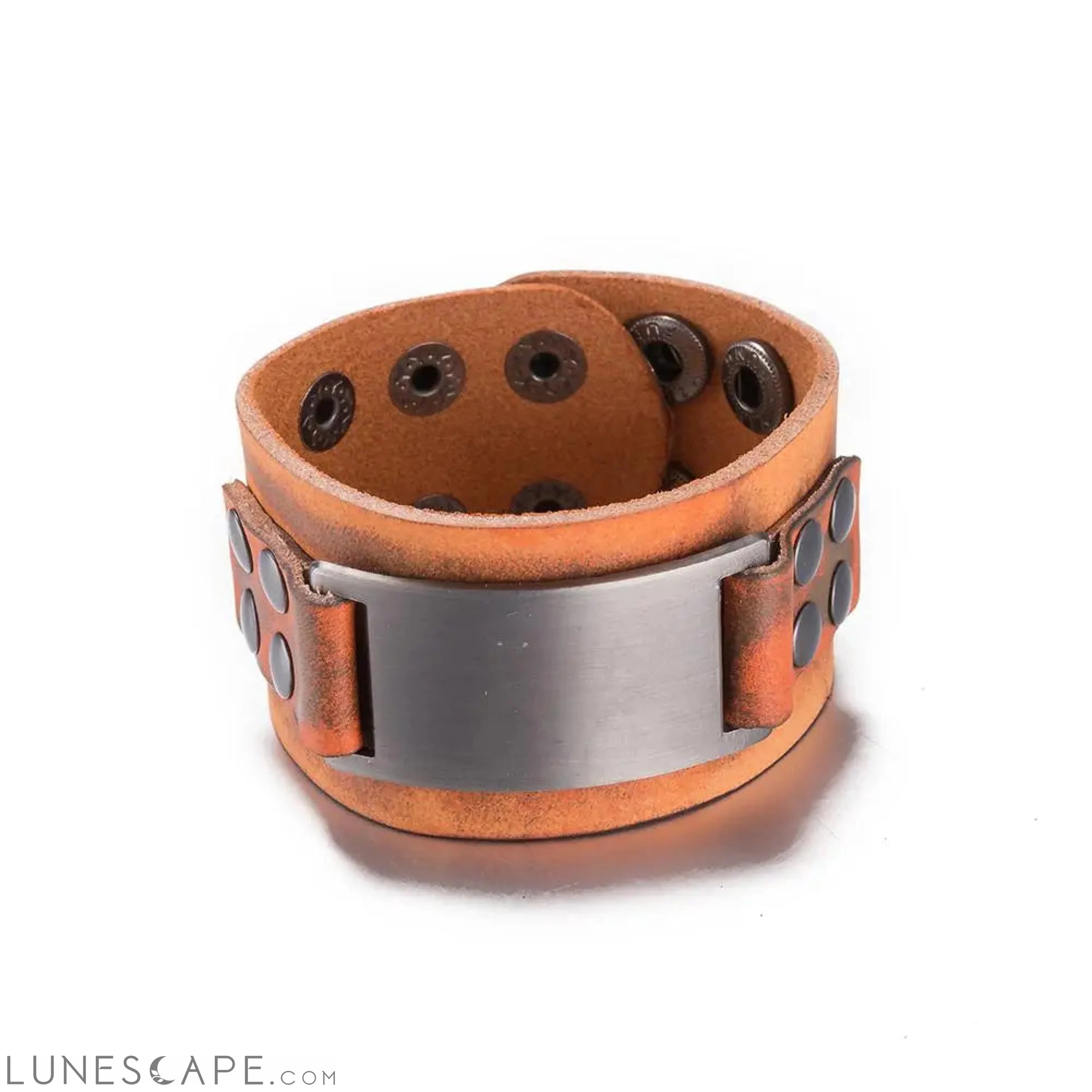 Wide Leather Cuff LUNESCAPE