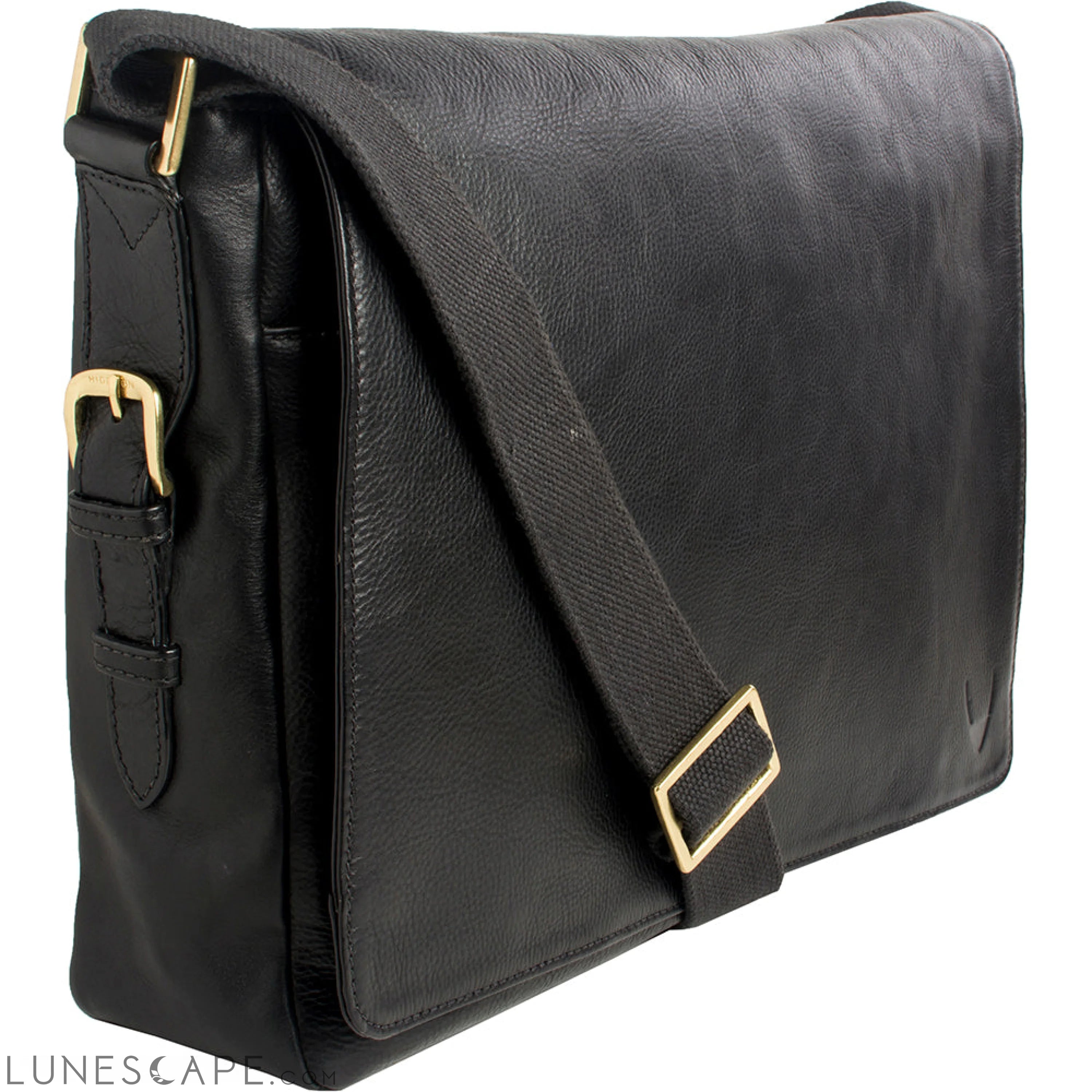 William Horizontal 15" Laptop Compatible Leather Messenger LUNESCAPE