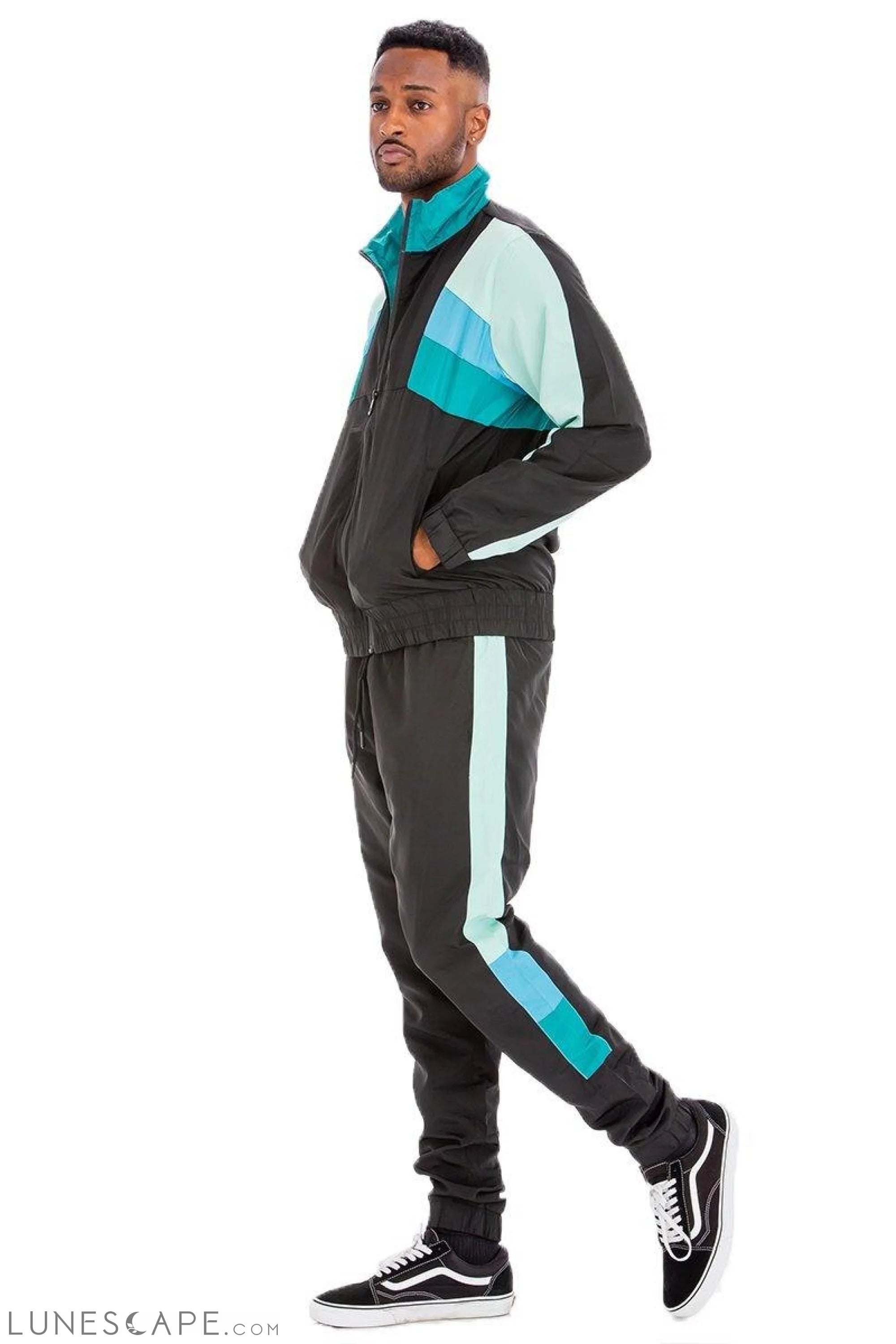 WINSLOW WINDBREAKER TRACK SET - Blue Stripe LUNESCAPE