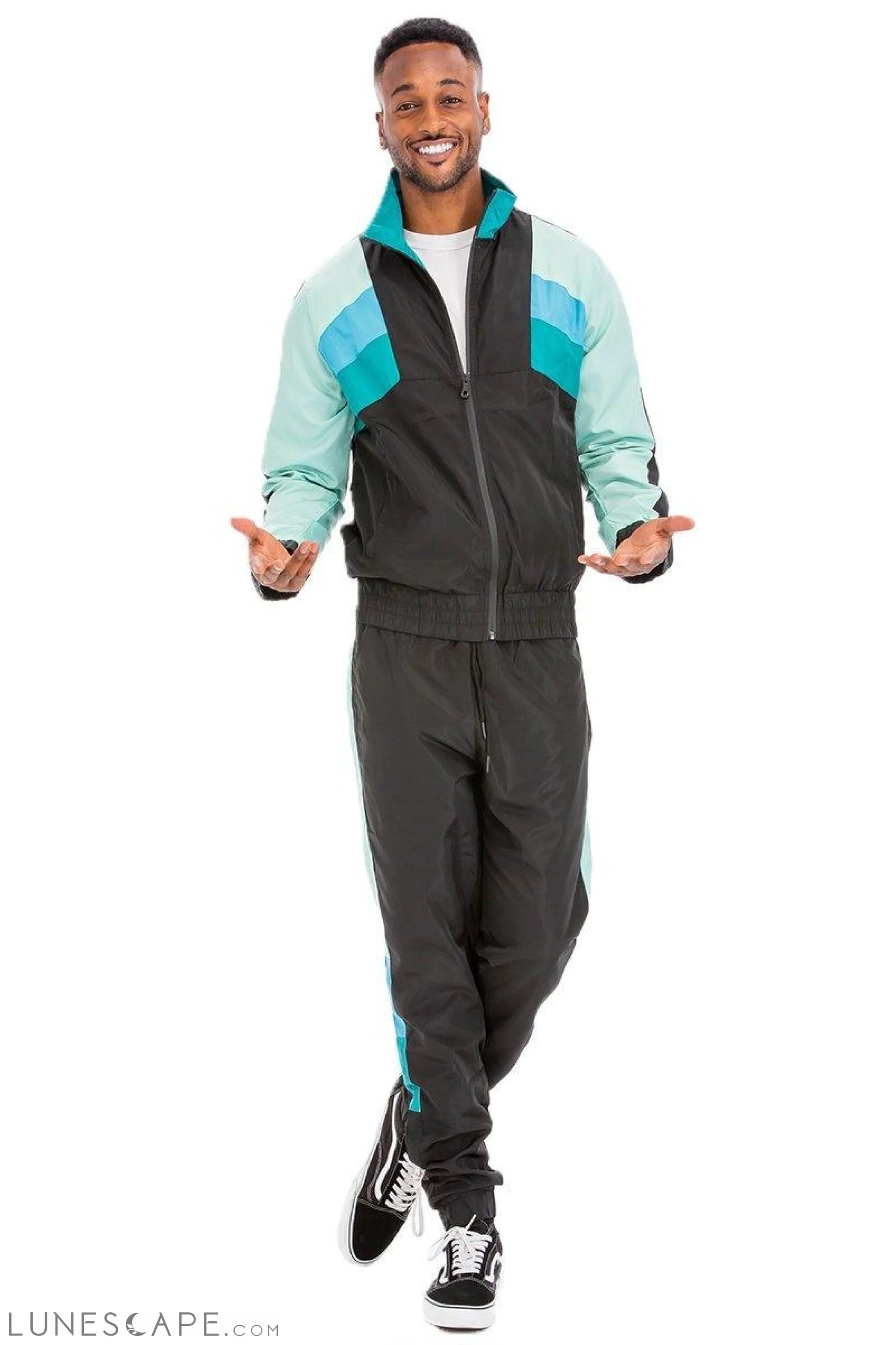 WINSLOW WINDBREAKER TRACK SET - Blue Stripe LUNESCAPE