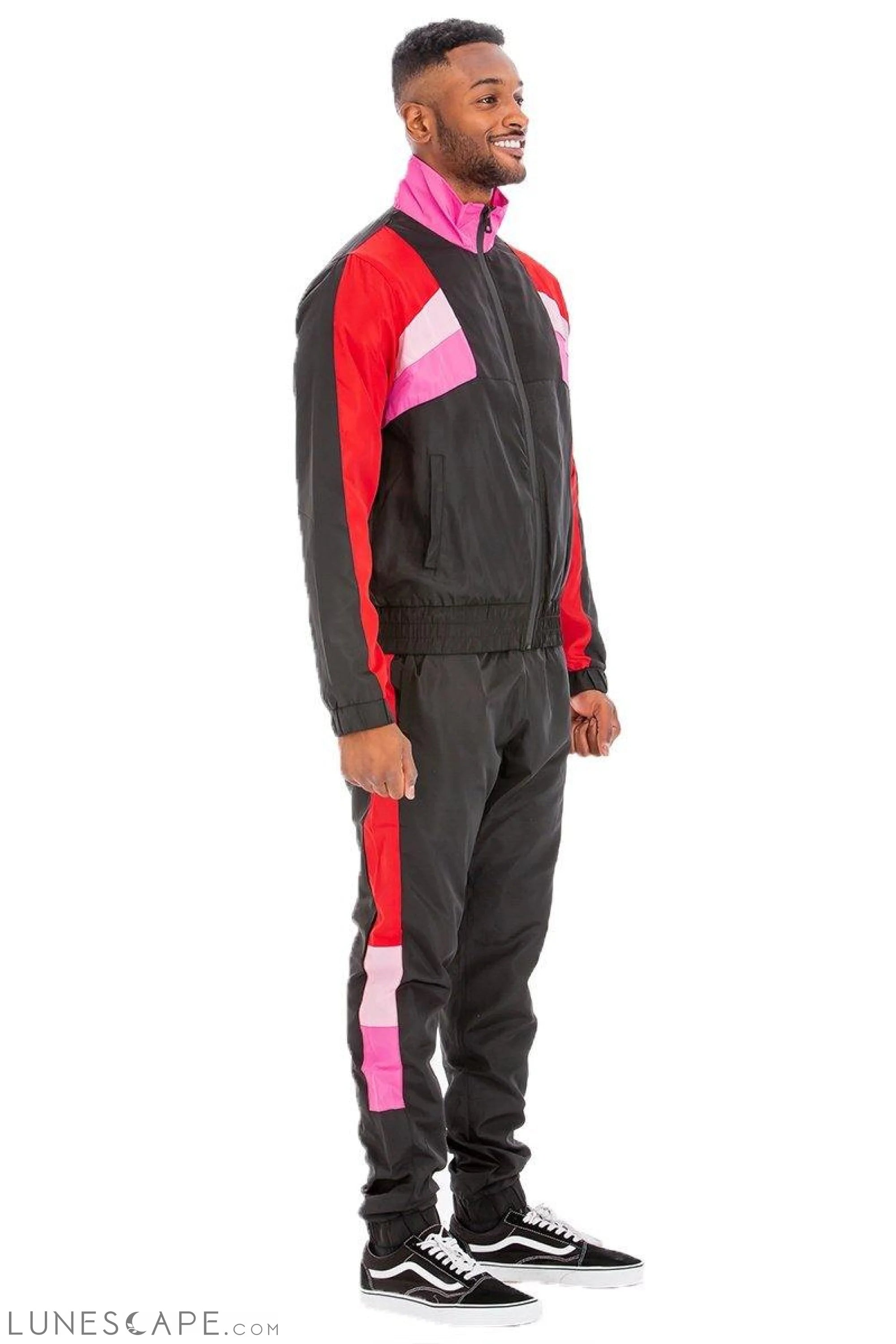 WINSLOW WINDBREAKER TRACK SET - Red Stripe LUNESCAPE