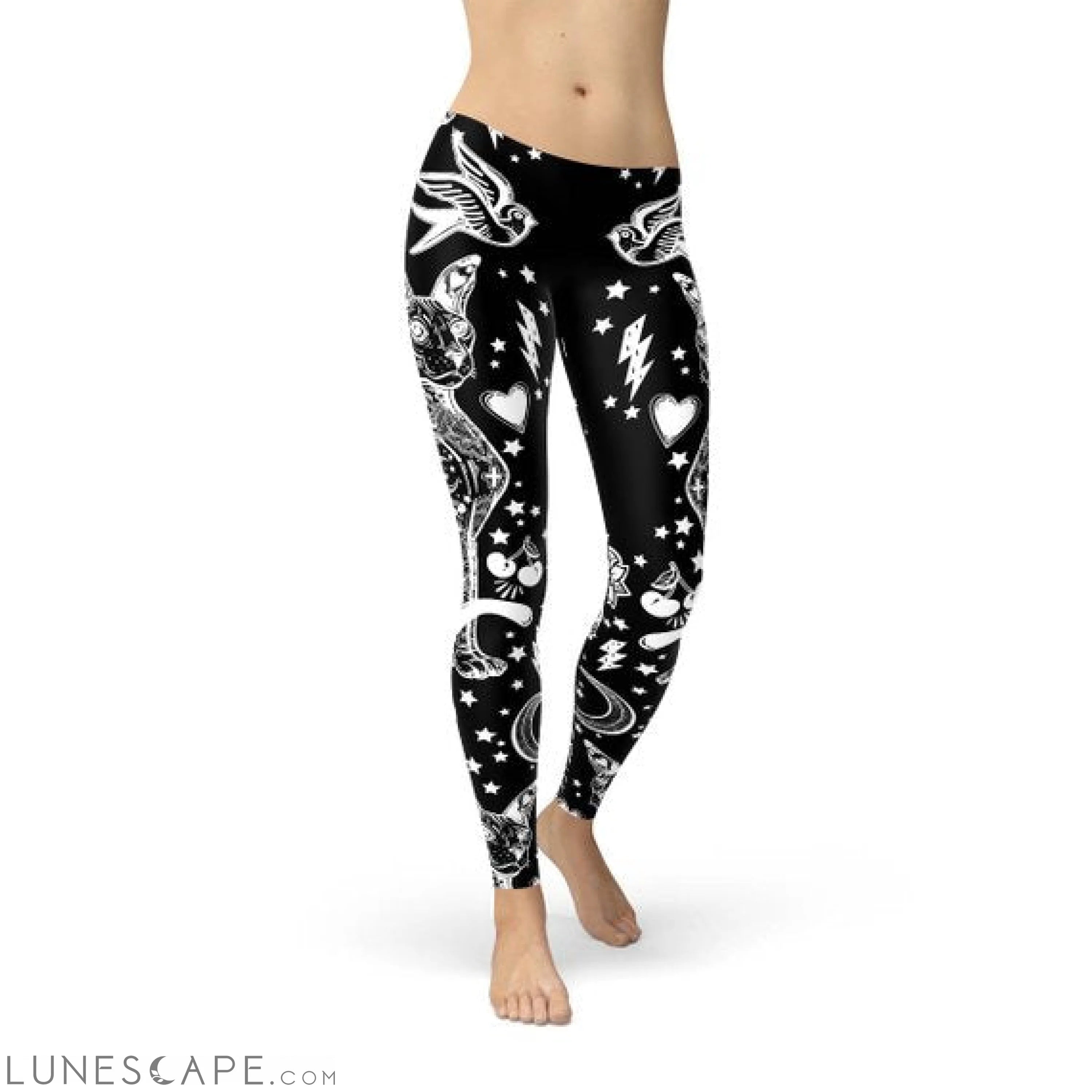 Womens Black Magic Cat Leggings Leggings