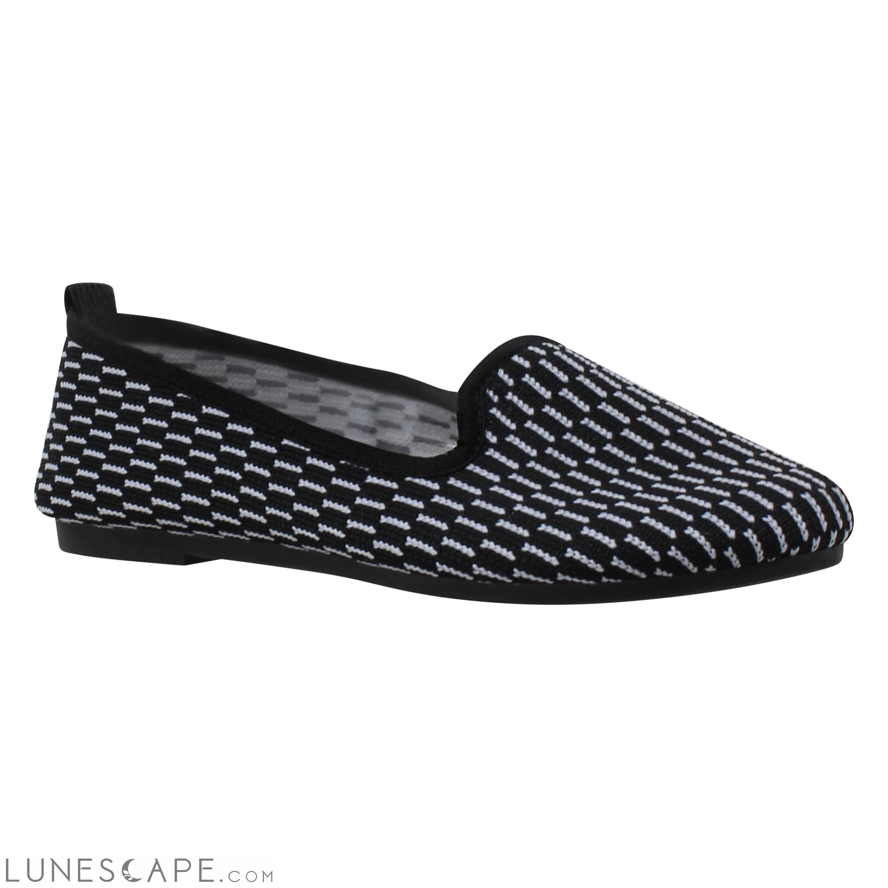 Women's Loafer Flats Sweater Soft Rubber Sole Shoes Black Suede LUNESCAPE