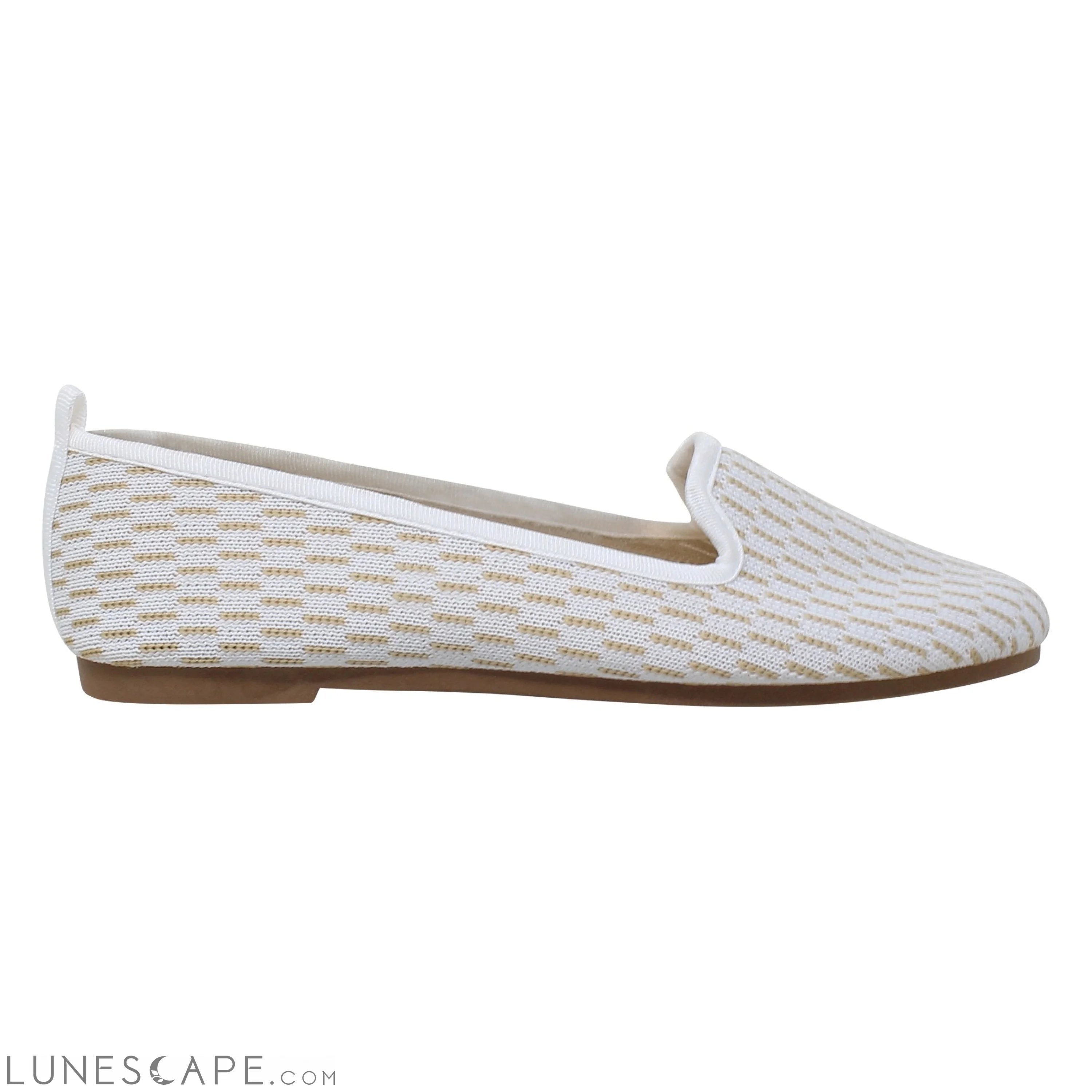 Women's Loafer Flats Sweater Soft Rubber Sole Shoes White Suede LUNESCAPE