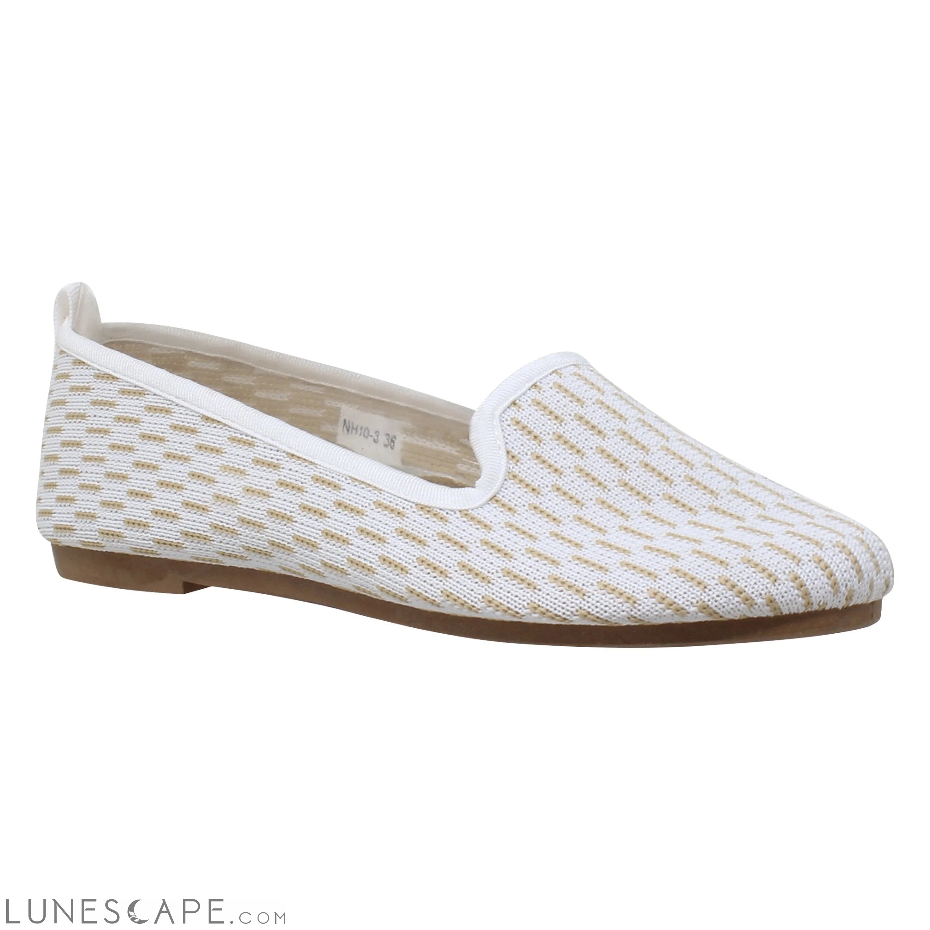 Women's Loafer Flats Sweater Soft Rubber Sole Shoes White Suede LUNESCAPE
