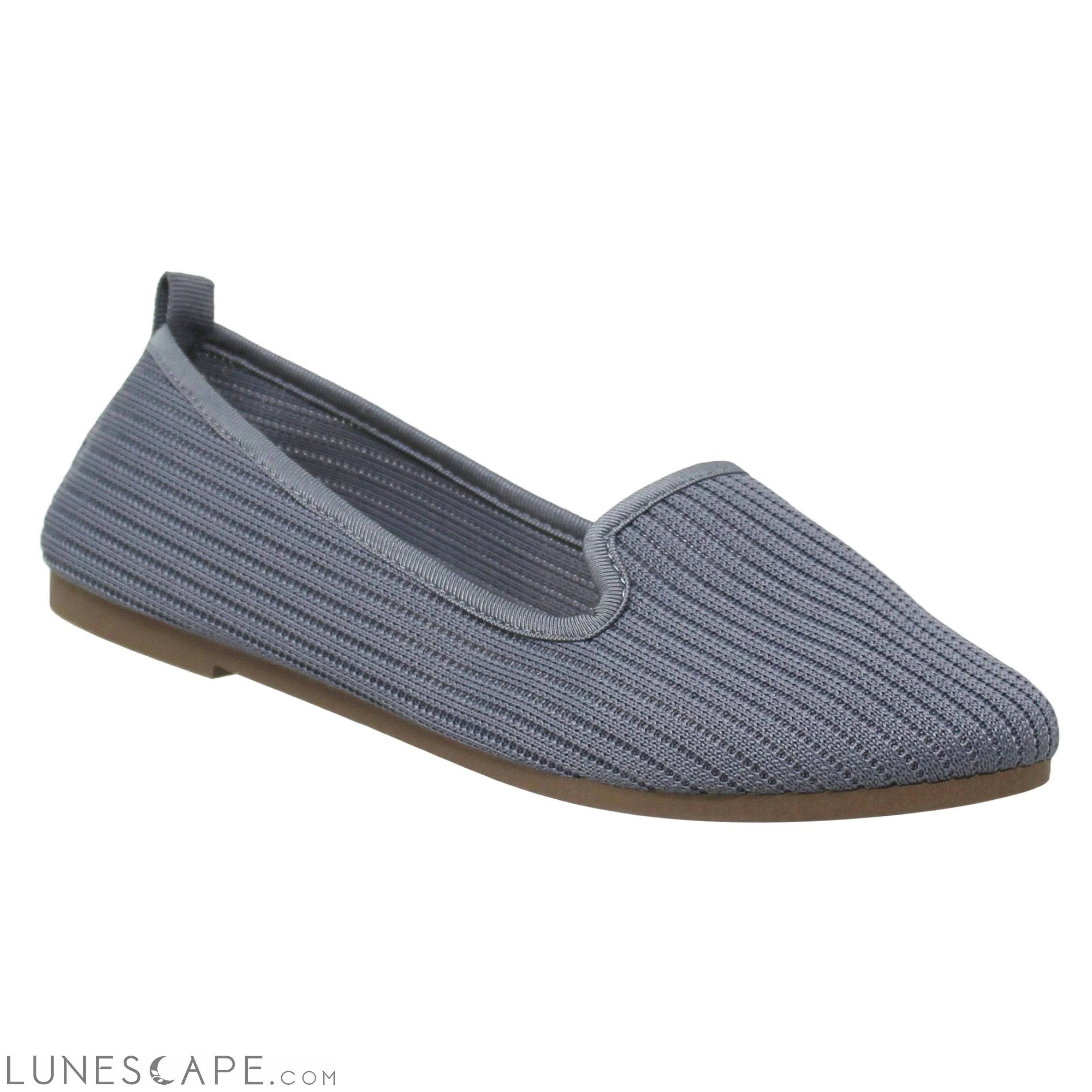 Women's Loafers Sweater Soft Rubber Sole Shoes Gray LUNESCAPE