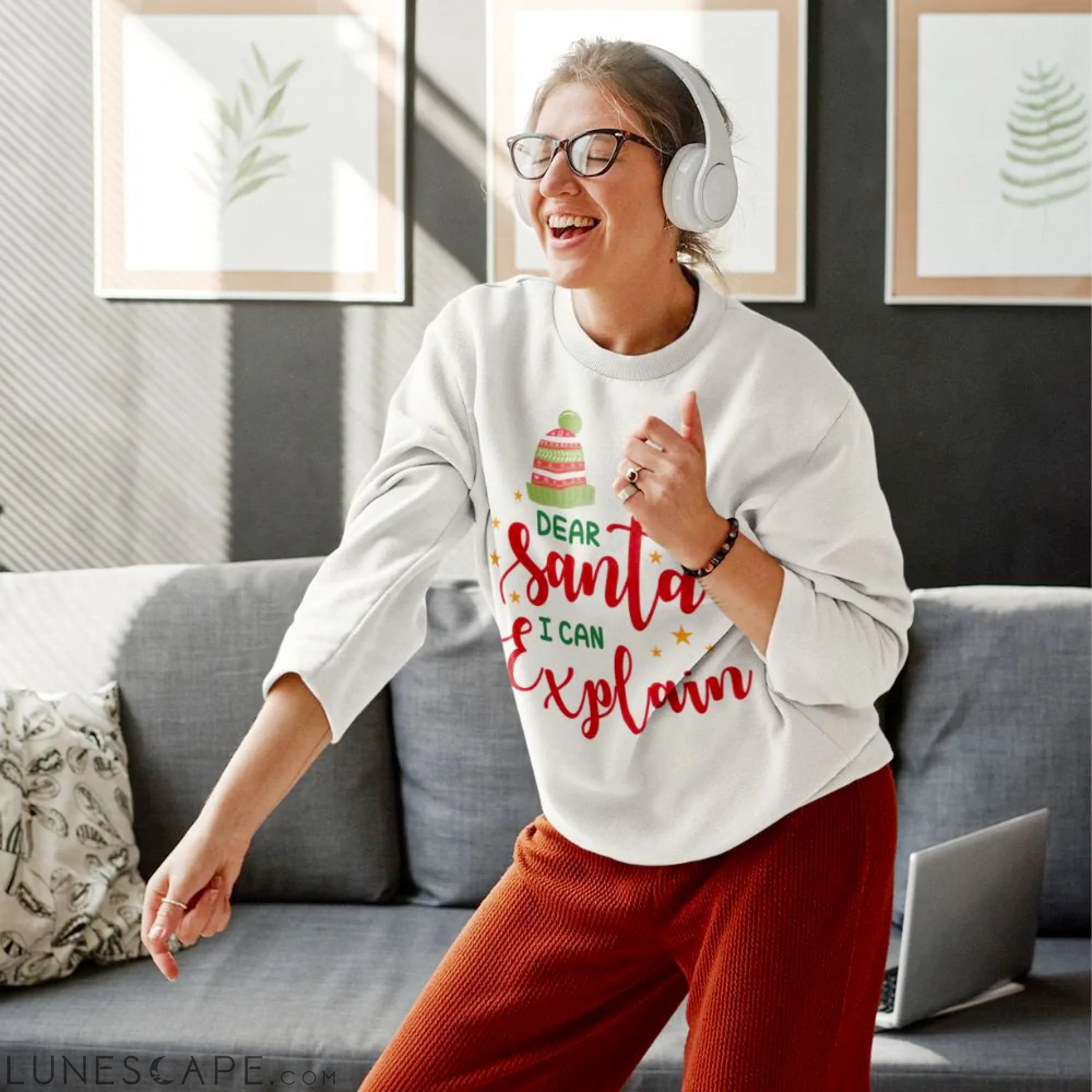 Womens Santa I Can Explain Sweatshirt LUNESCAPE
