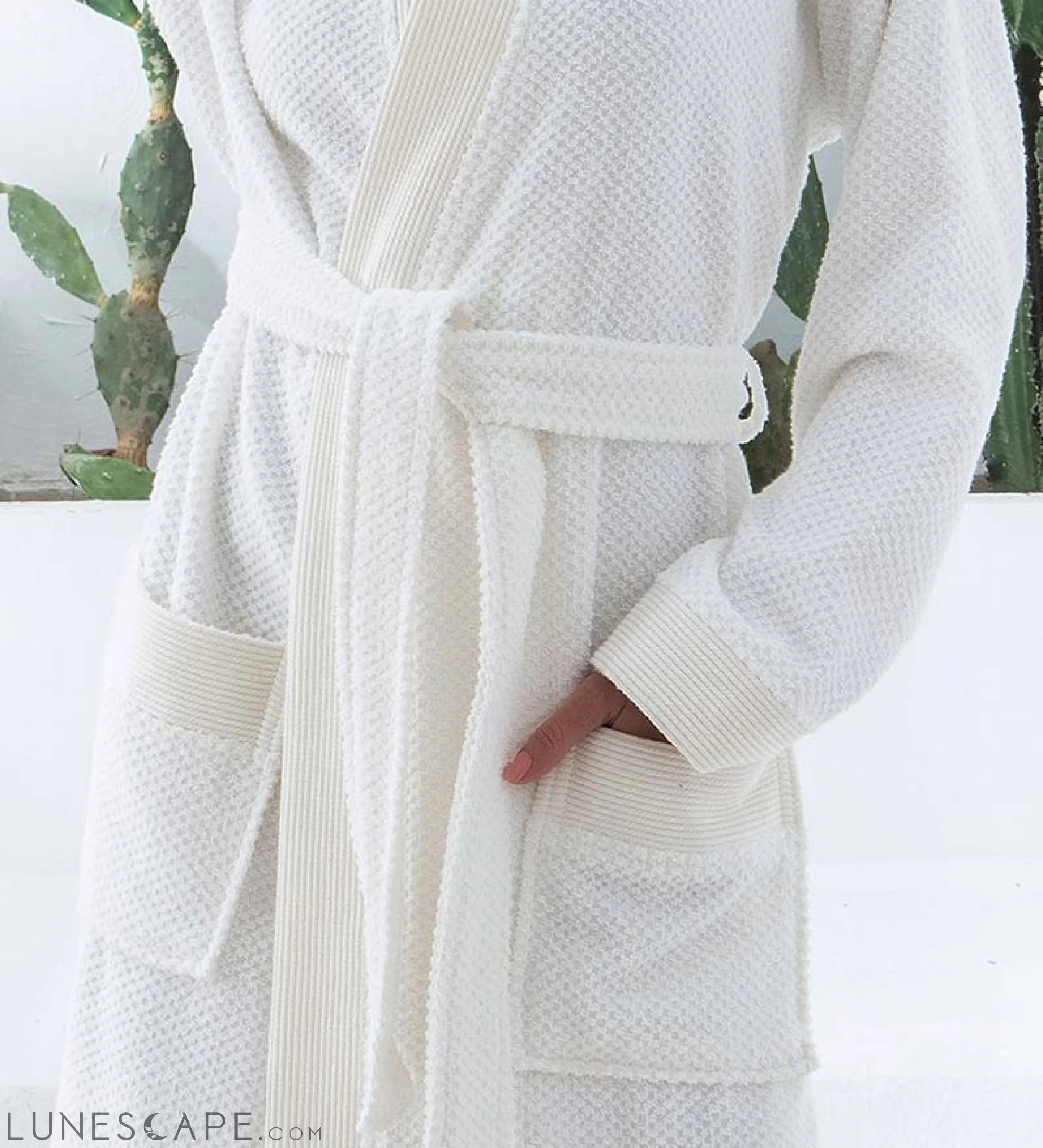 Women's Turkish Cotton Terry Kimono Robe - Luxurious Terry Cloth LUNESCAPE