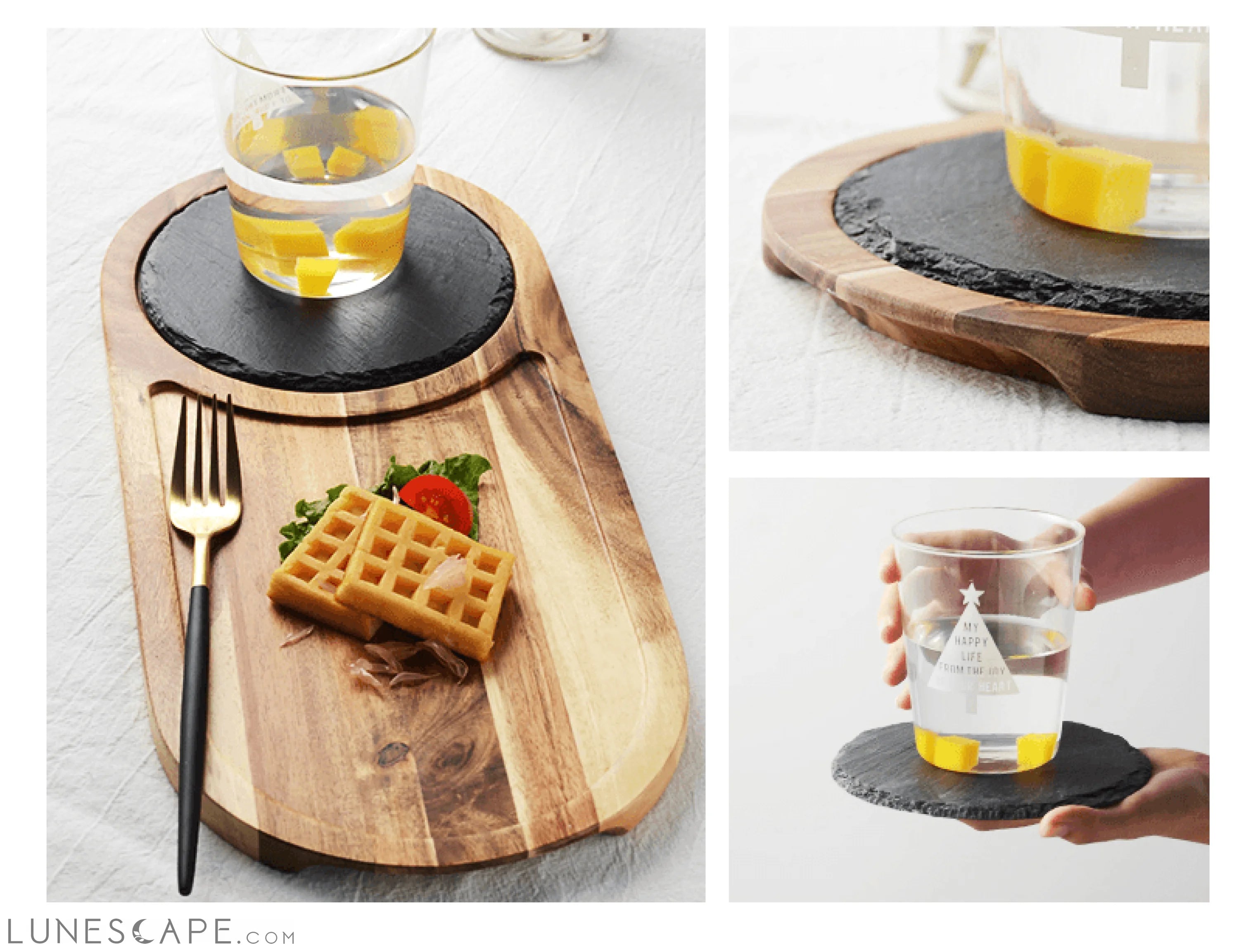 Wooden Pizza Serving Tray LUNESCAPE