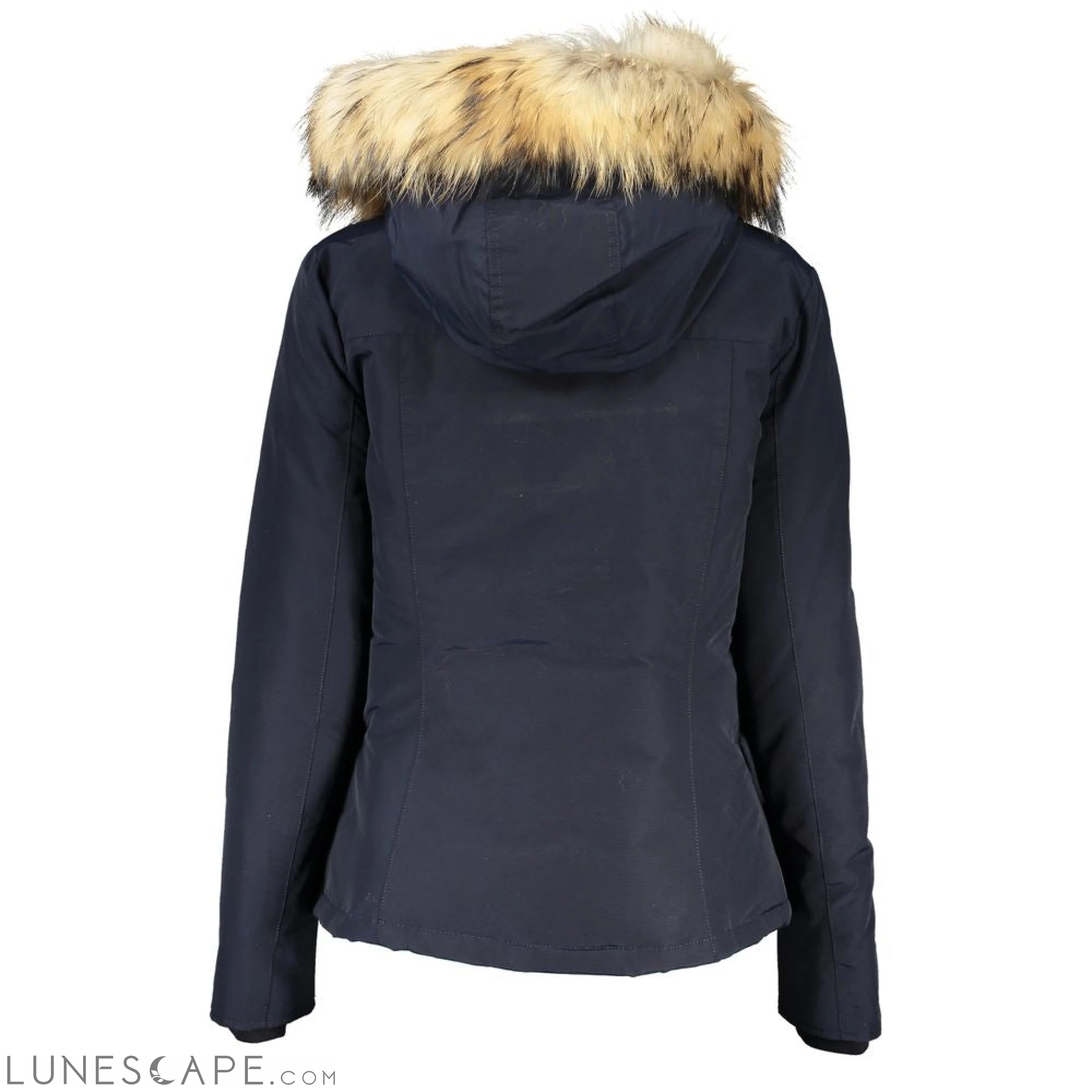 Woolrich Blue Cotton Jackets & Coat LUNESCAPE