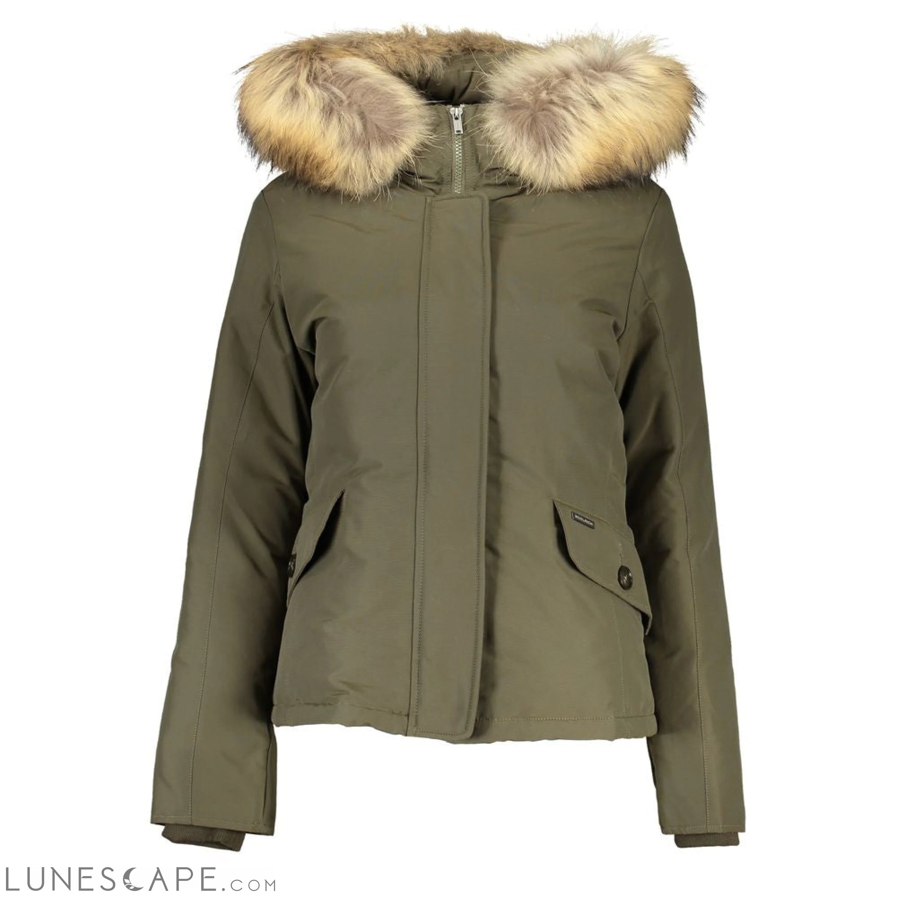 Woolrich Green Cotton Jackets & Coat LUNESCAPE