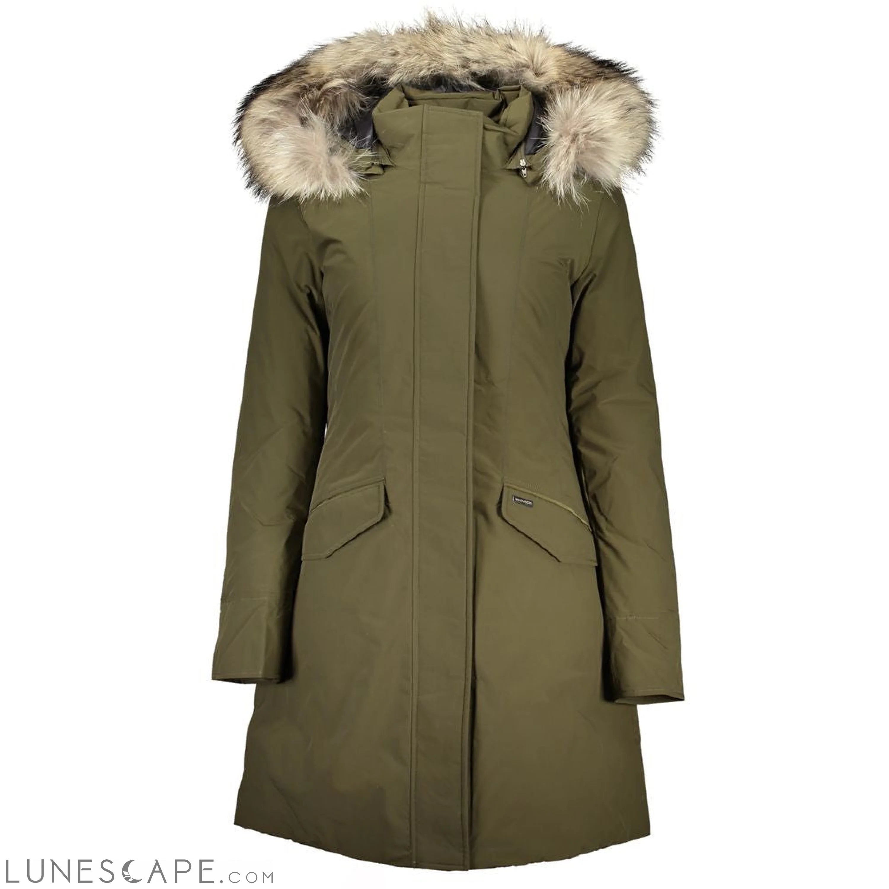 Woolrich Green Cotton Jackets & Coat LUNESCAPE