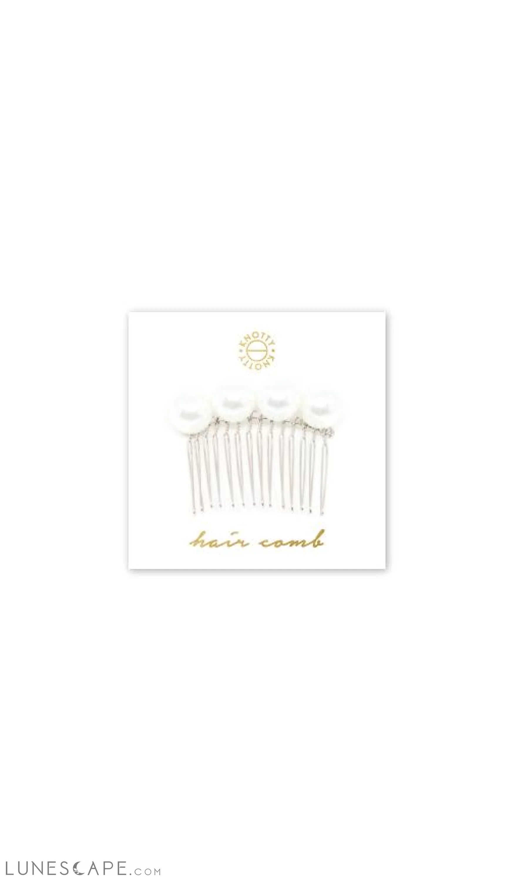 XL Pearl Hair Comb | Pearl/Rhodium LUNESCAPE