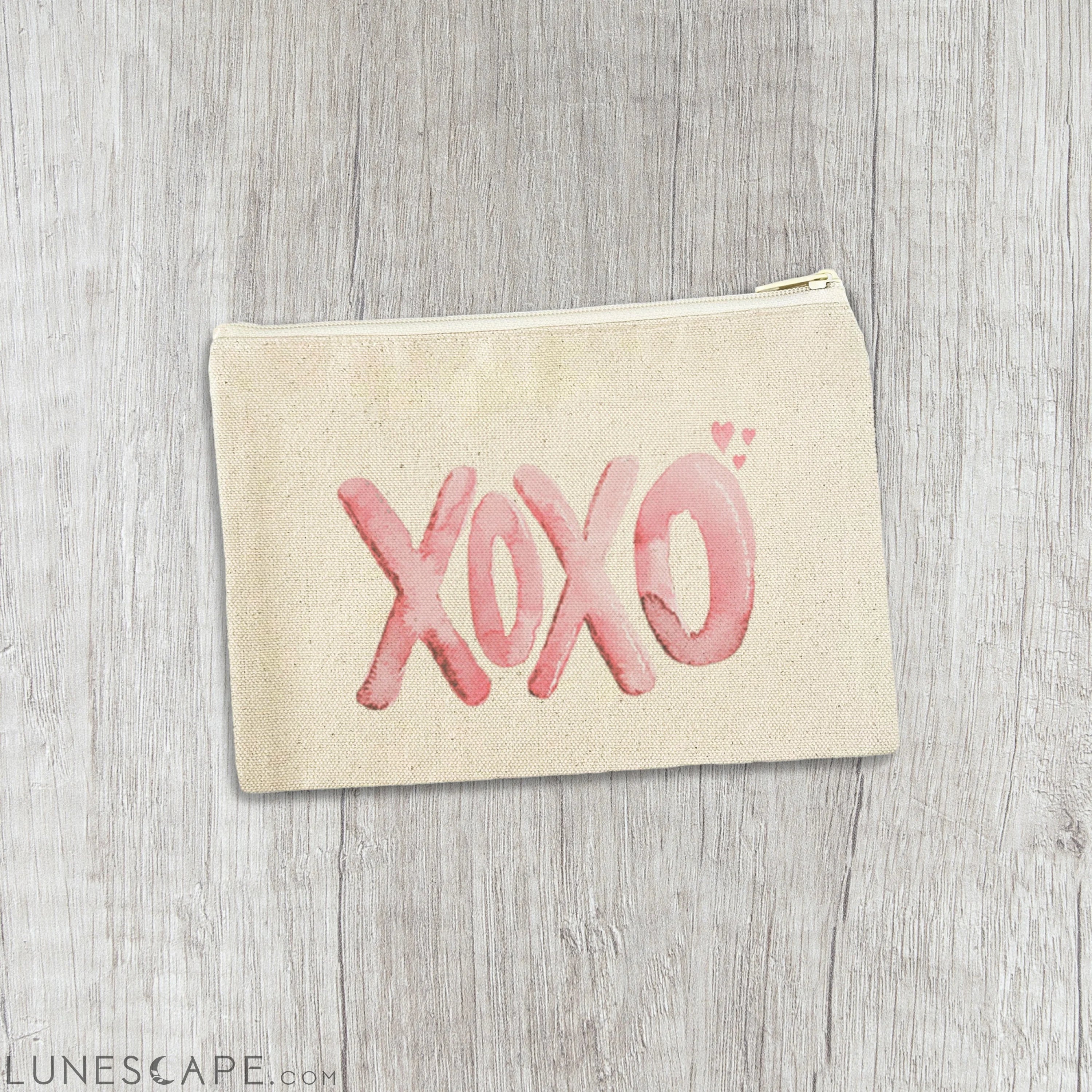 XOXO - Valentine's Day Canvas Zipper Pouch LUNESCAPE