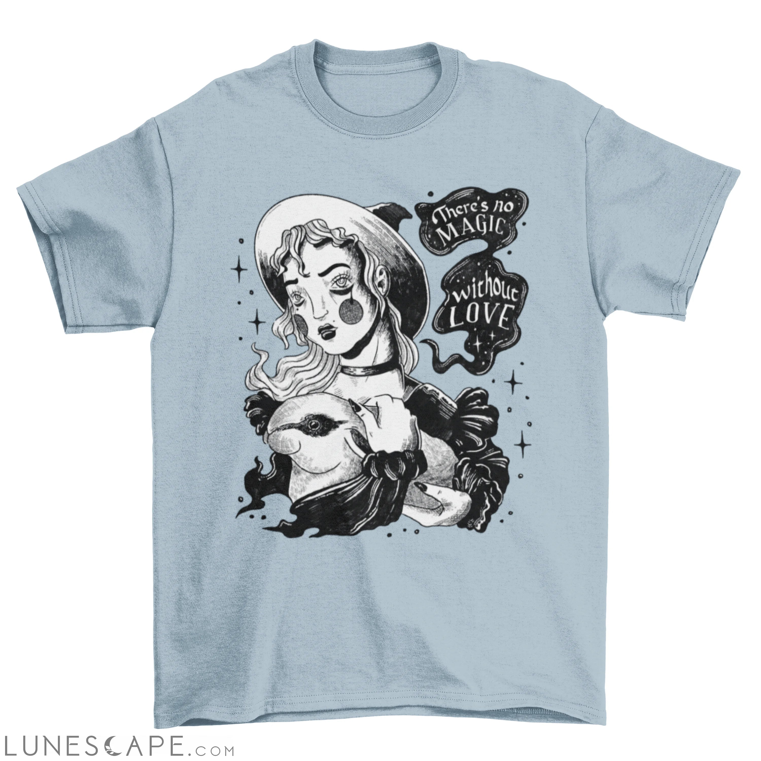 Young witch and rabbit t-shirt LUNESCAPE