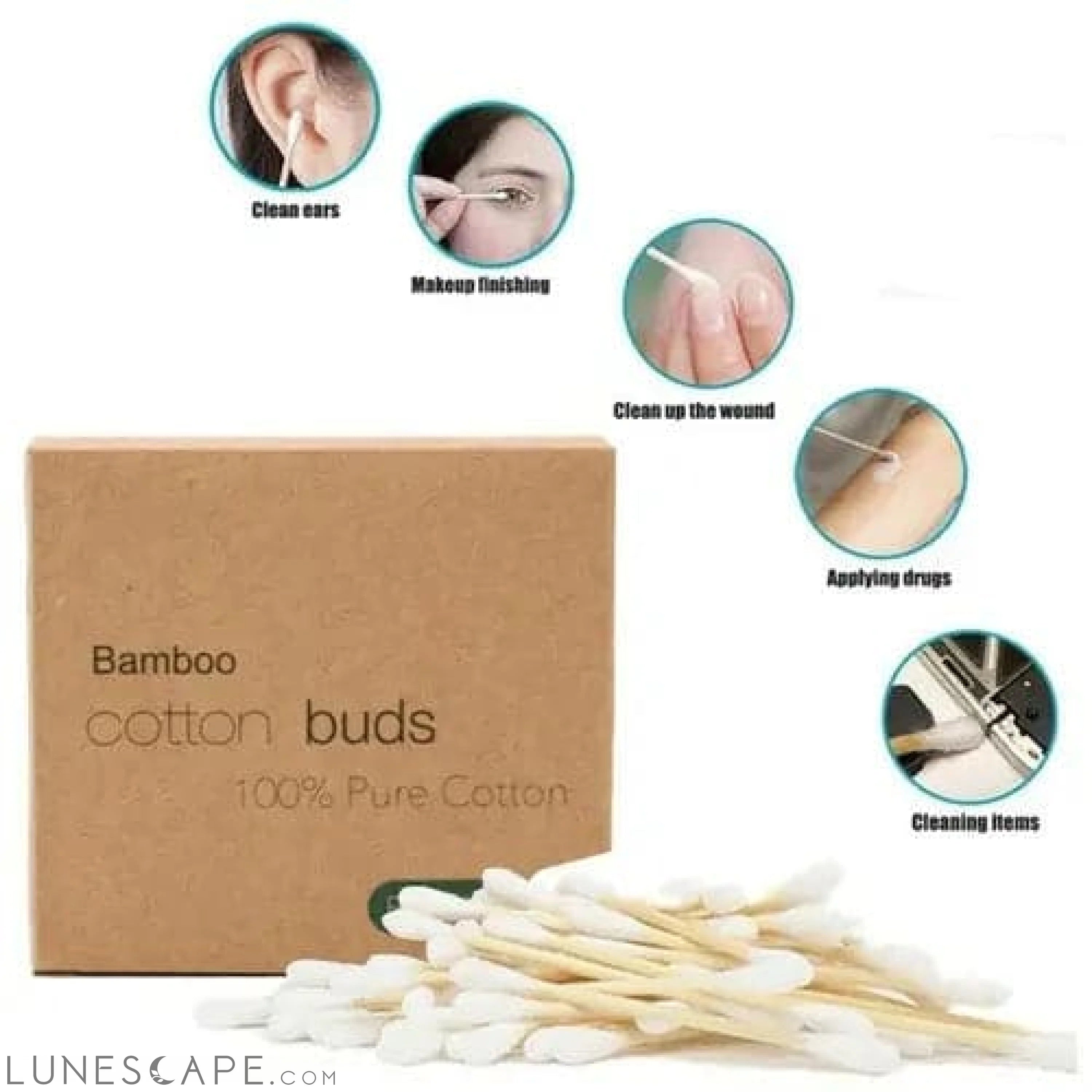 Zero-Waste Bamboo Cotton Swabs LUNESCAPE