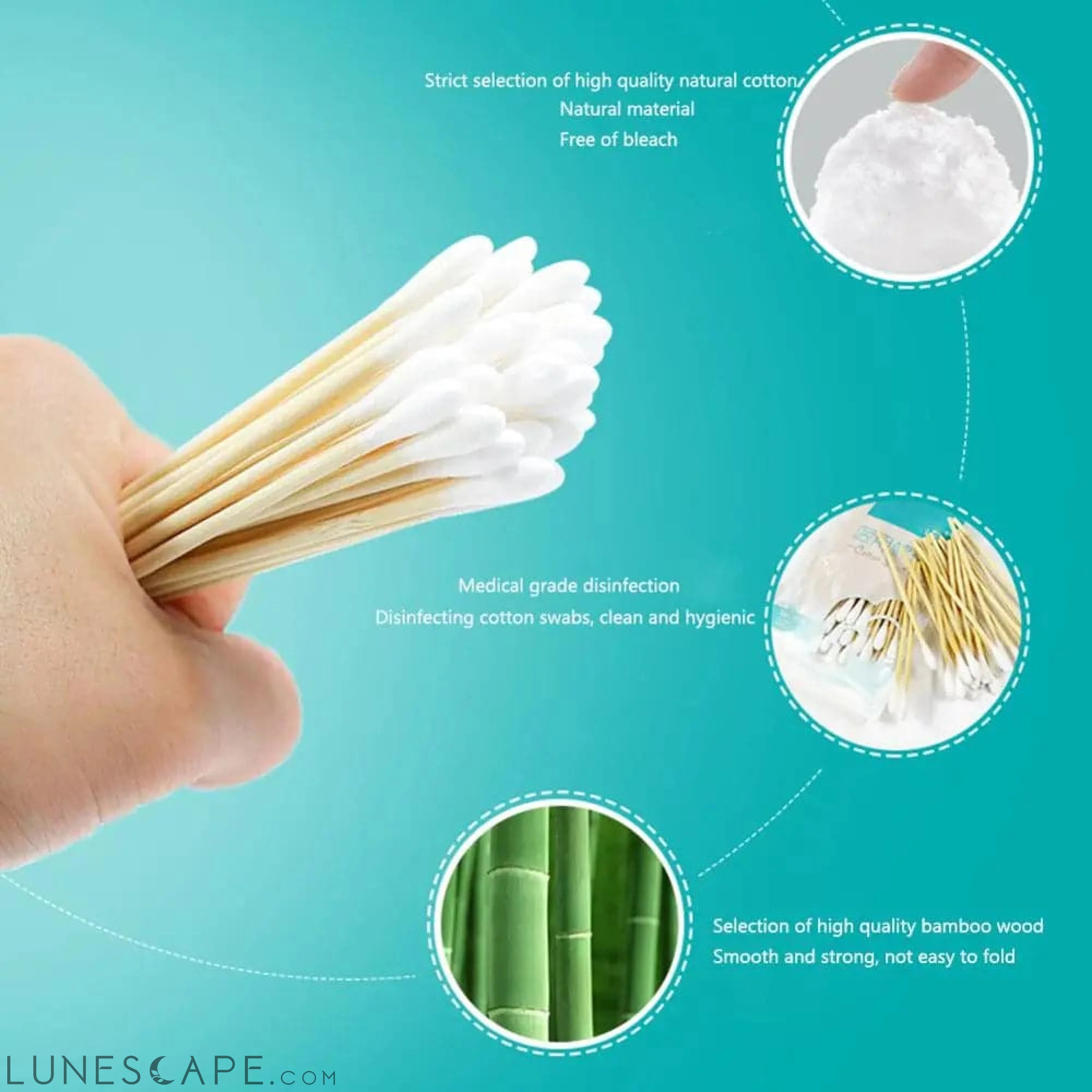 Zero-Waste Bamboo Cotton Swabs LUNESCAPE