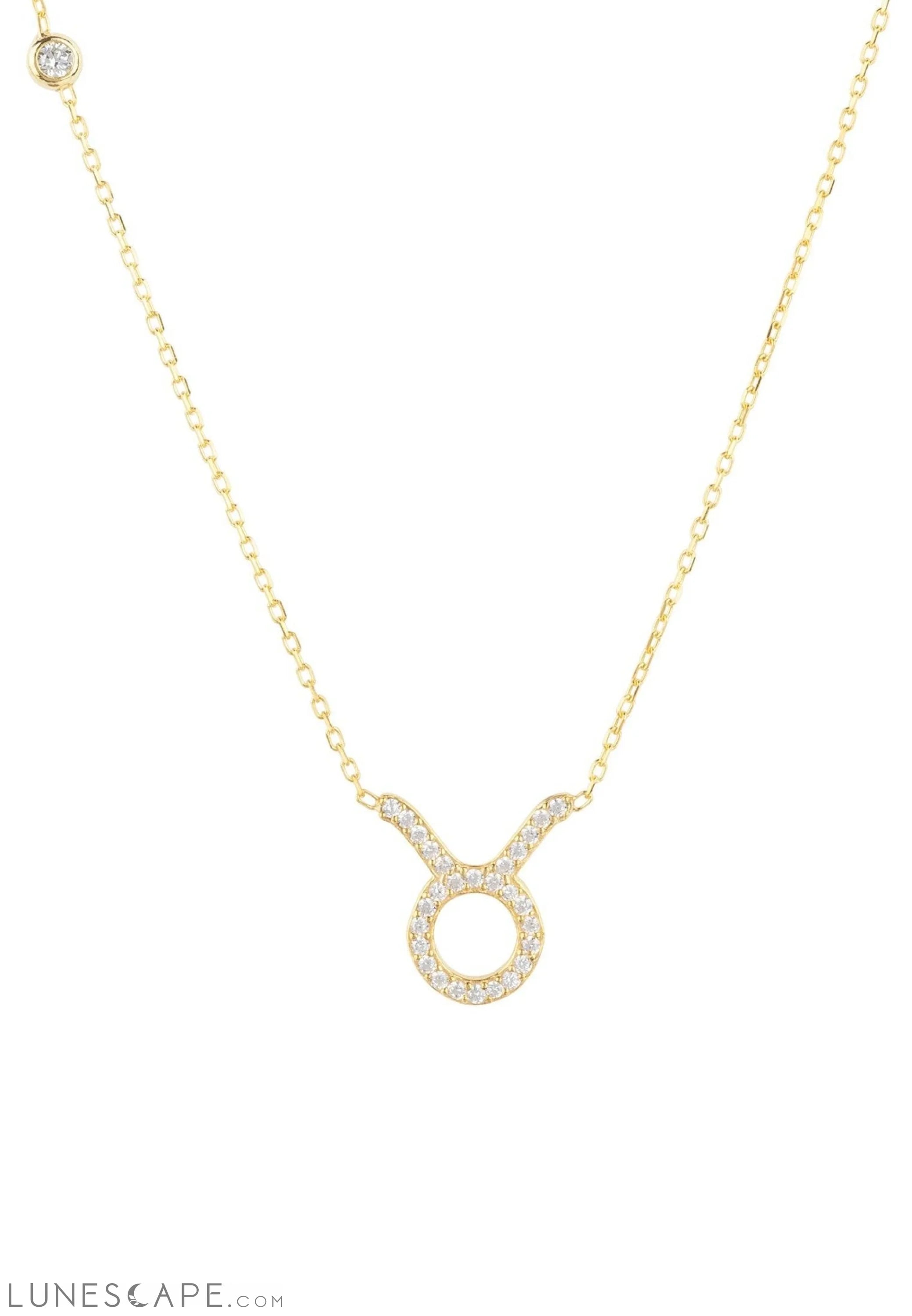 Zodiac Star Sign Pendant Necklace Gold Taurus LUNESCAPE