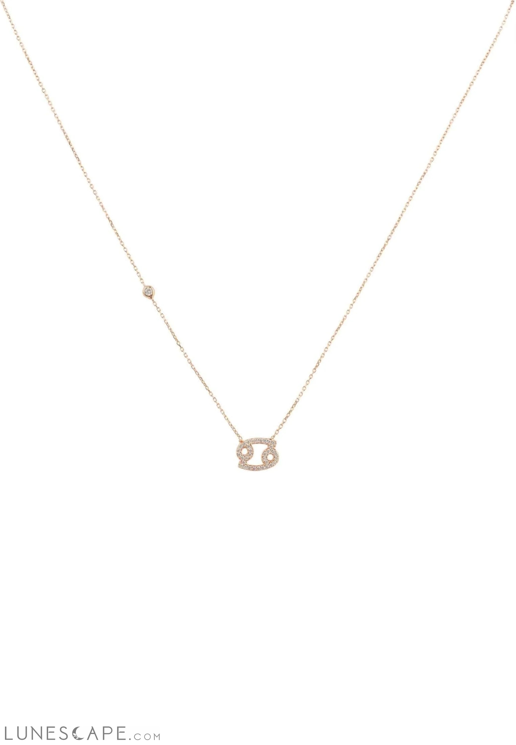 Zodiac Star Sign Pendant Necklace Rose Gold Cancer LUNESCAPE