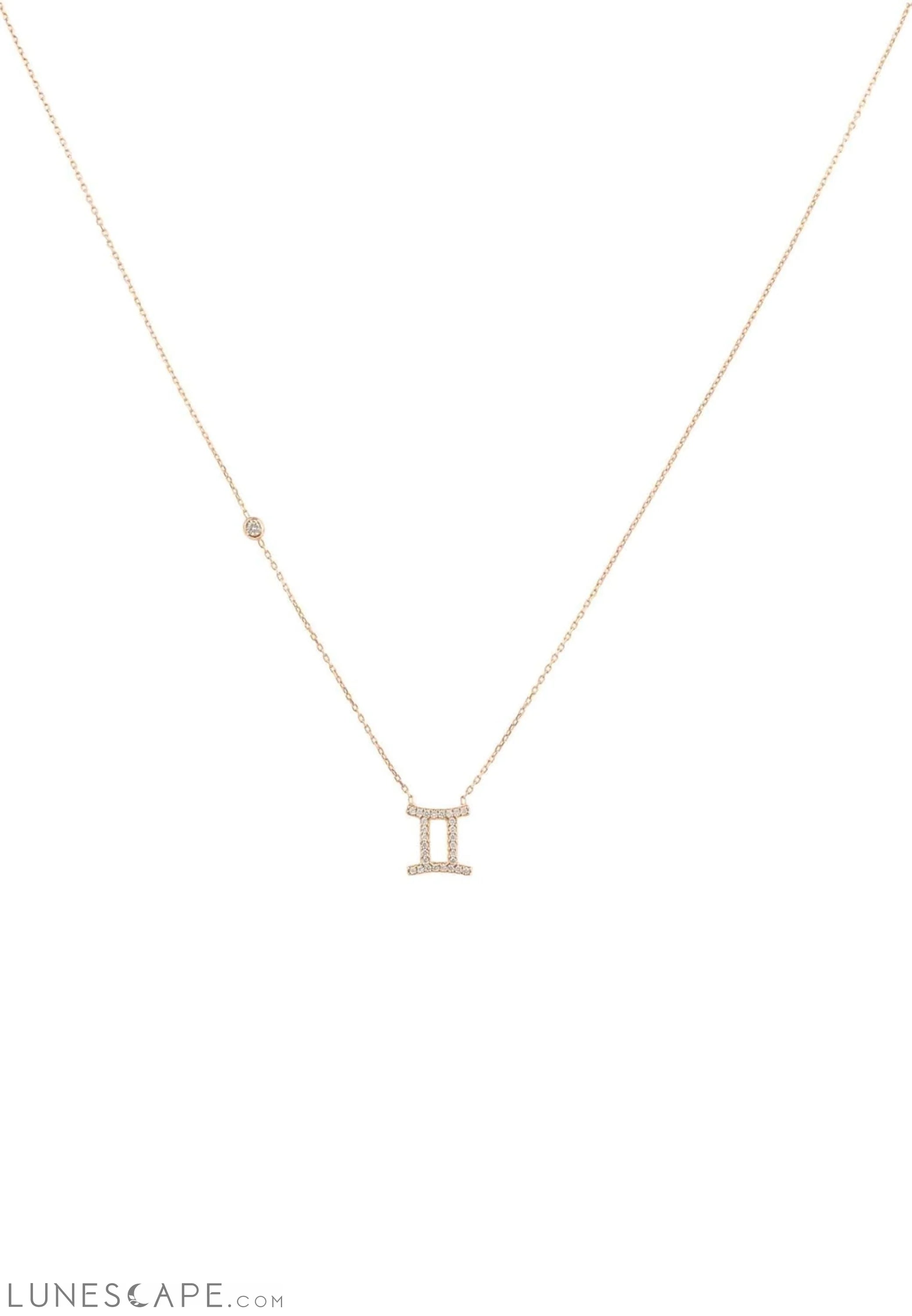 Zodiac Star Sign Pendant Necklace Rose Gold Gemini LUNESCAPE