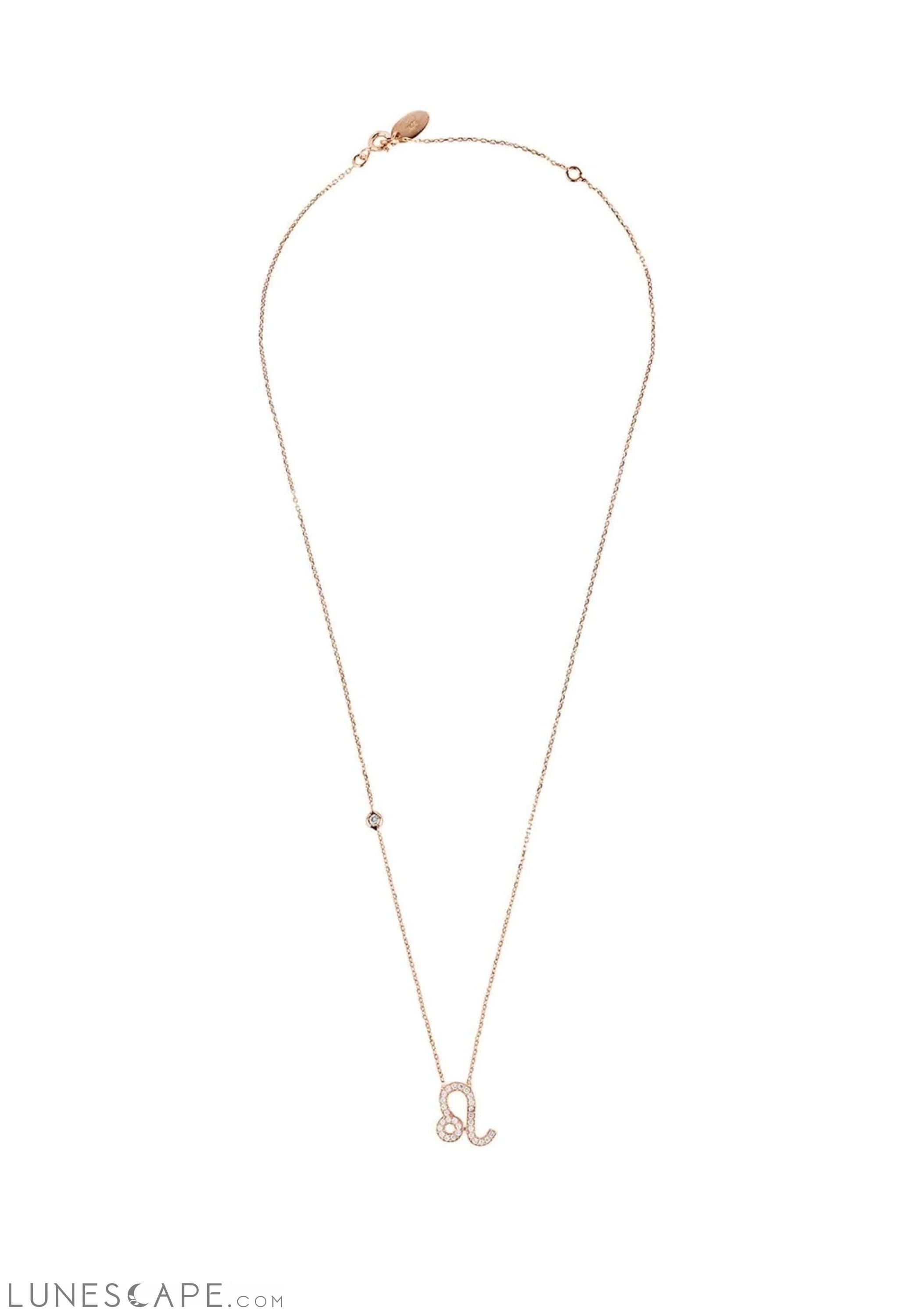 Zodiac Star Sign Pendant Necklace Rose Gold Leo LUNESCAPE