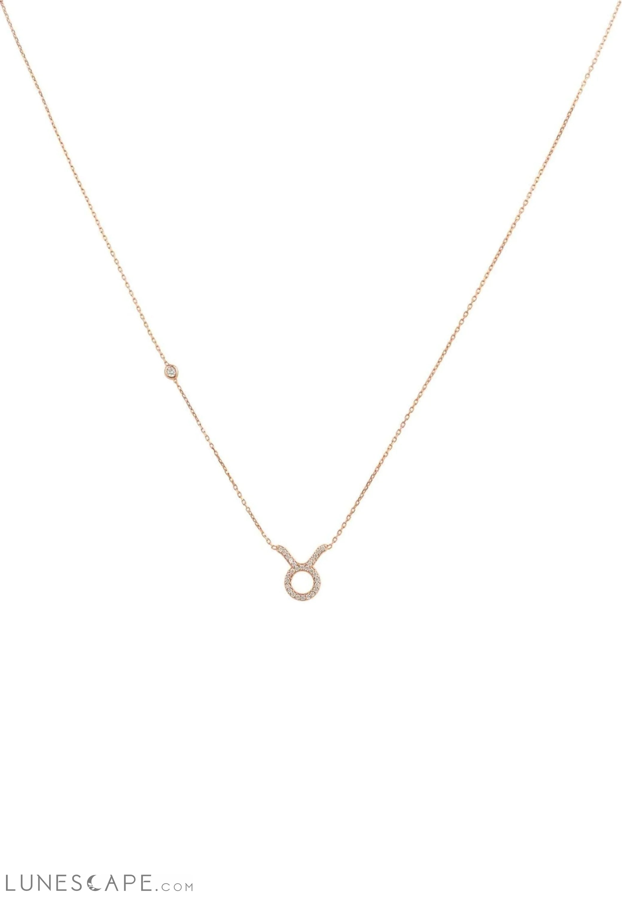 Zodiac Star Sign Pendant Necklace Rose Gold Taurus LUNESCAPE