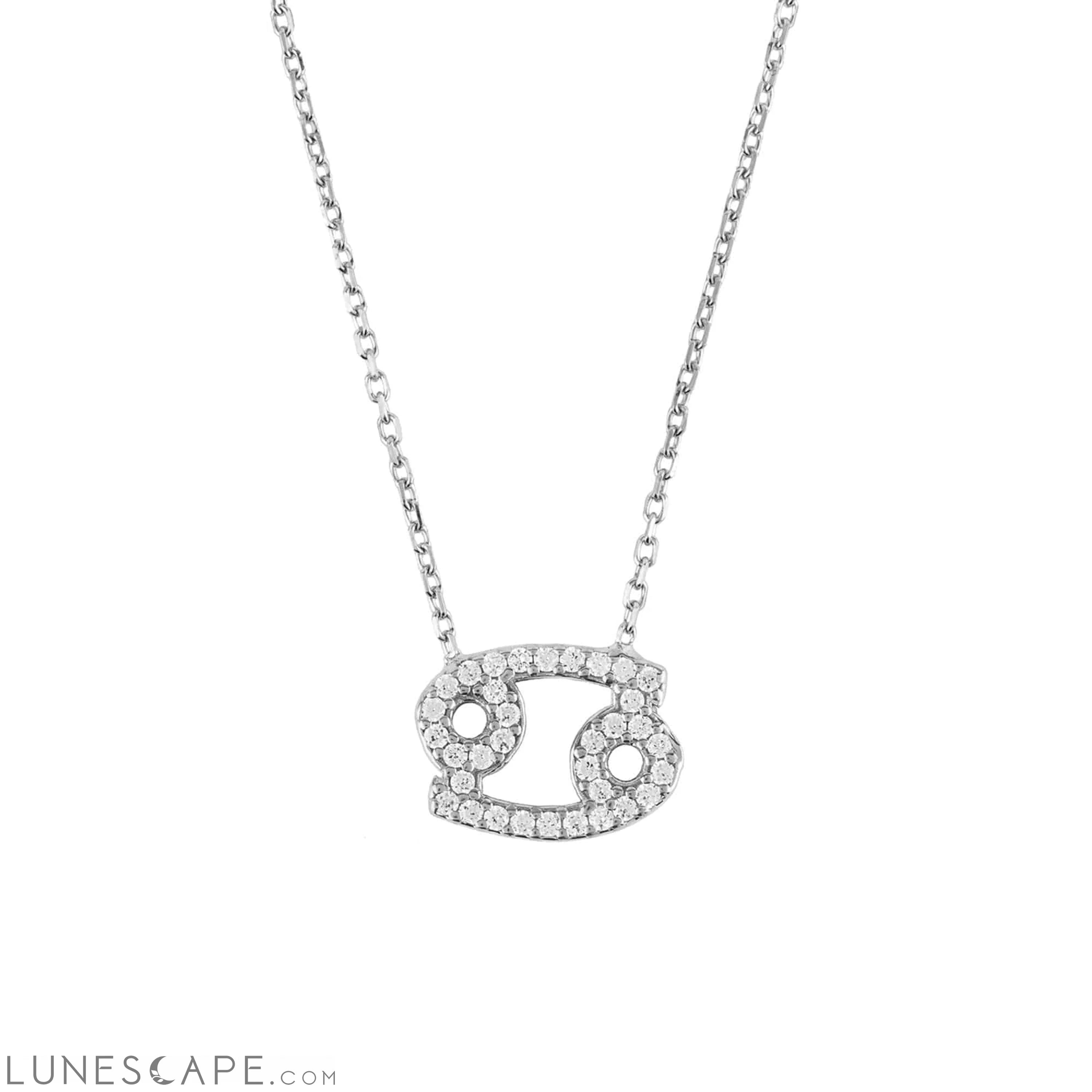 Zodiac Star Sign Pendant Necklace Silver Cancer LUNESCAPE