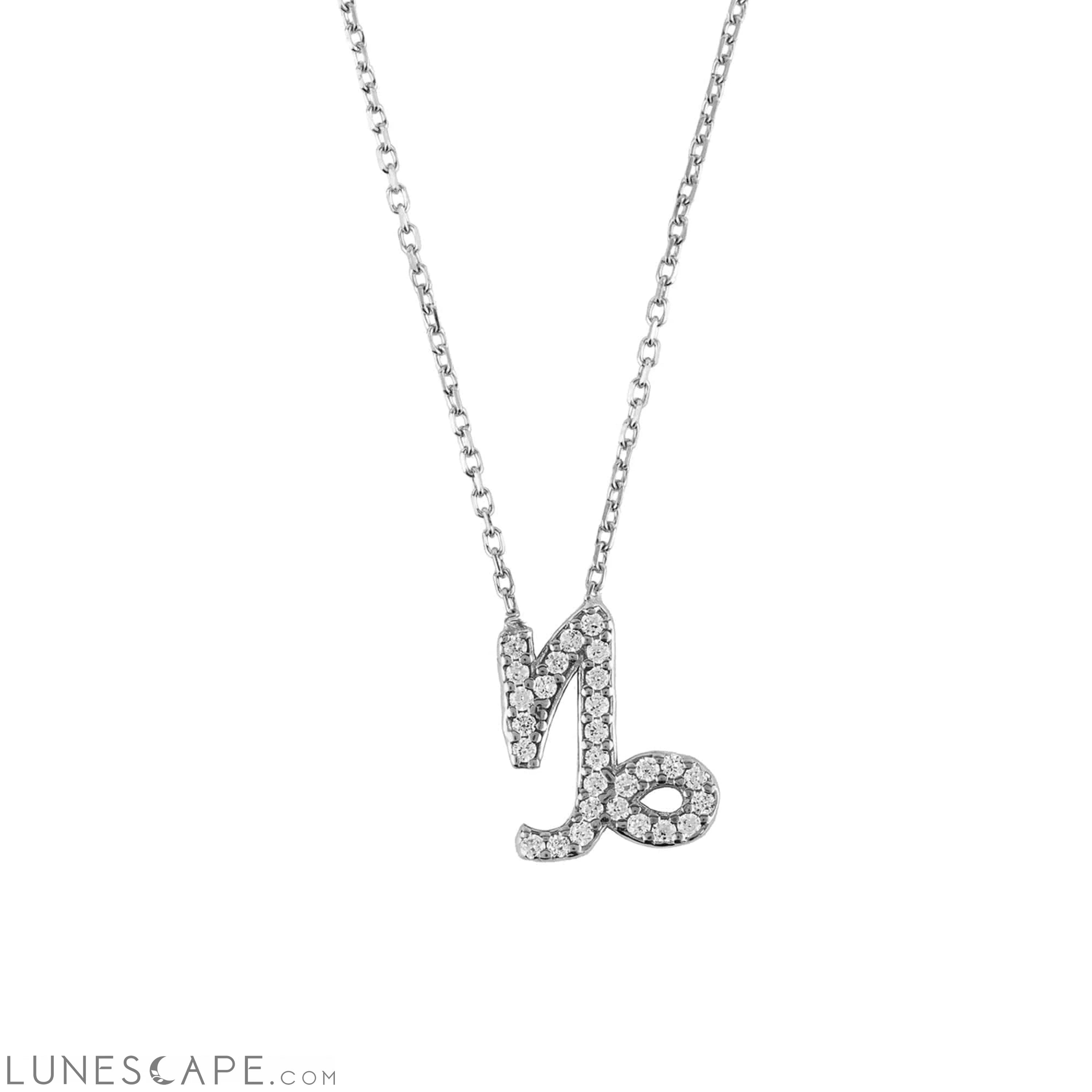 Zodiac Star Sign Pendant Necklace Silver Capricorn LUNESCAPE