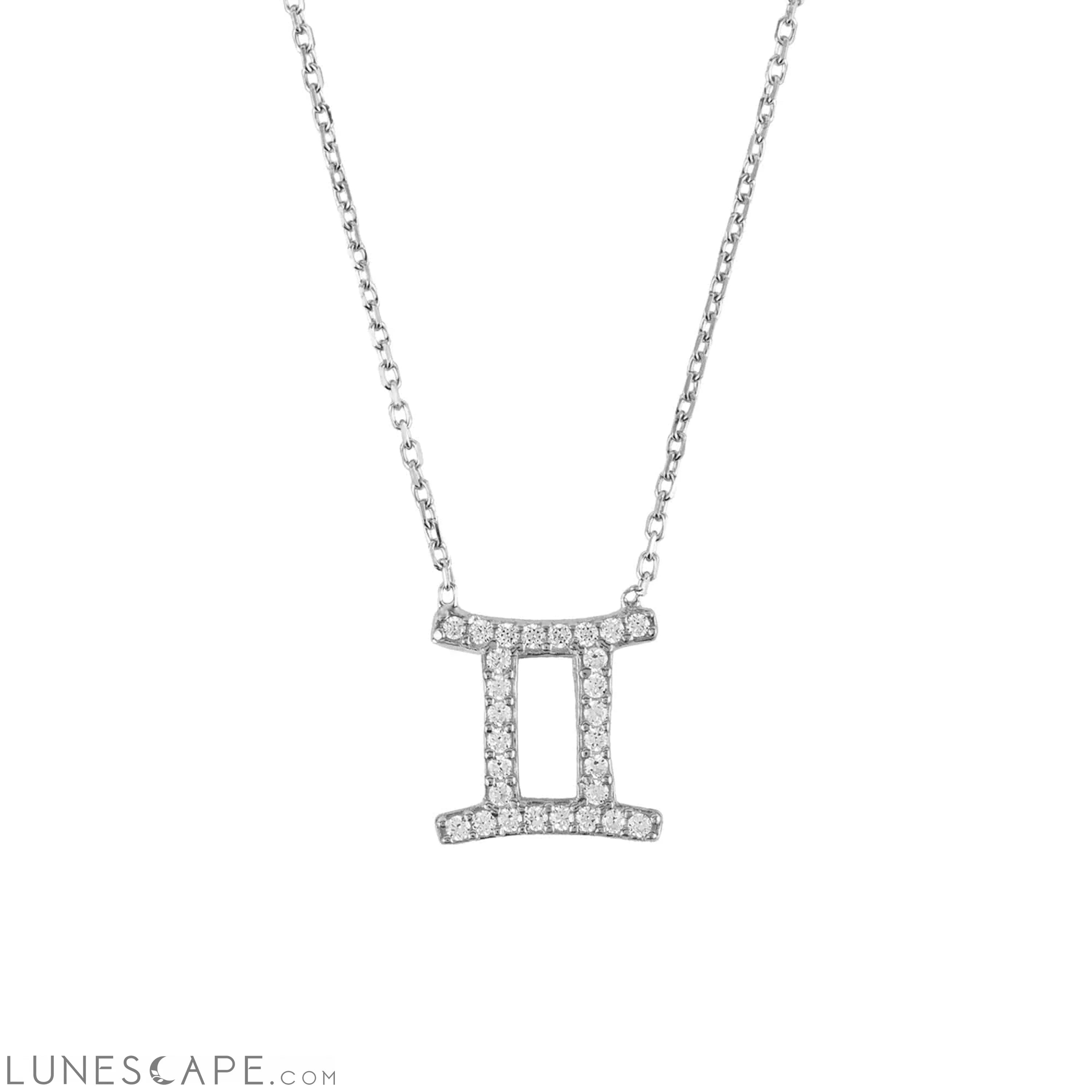 Zodiac Star Sign Pendant Necklace Silver Gemini LUNESCAPE