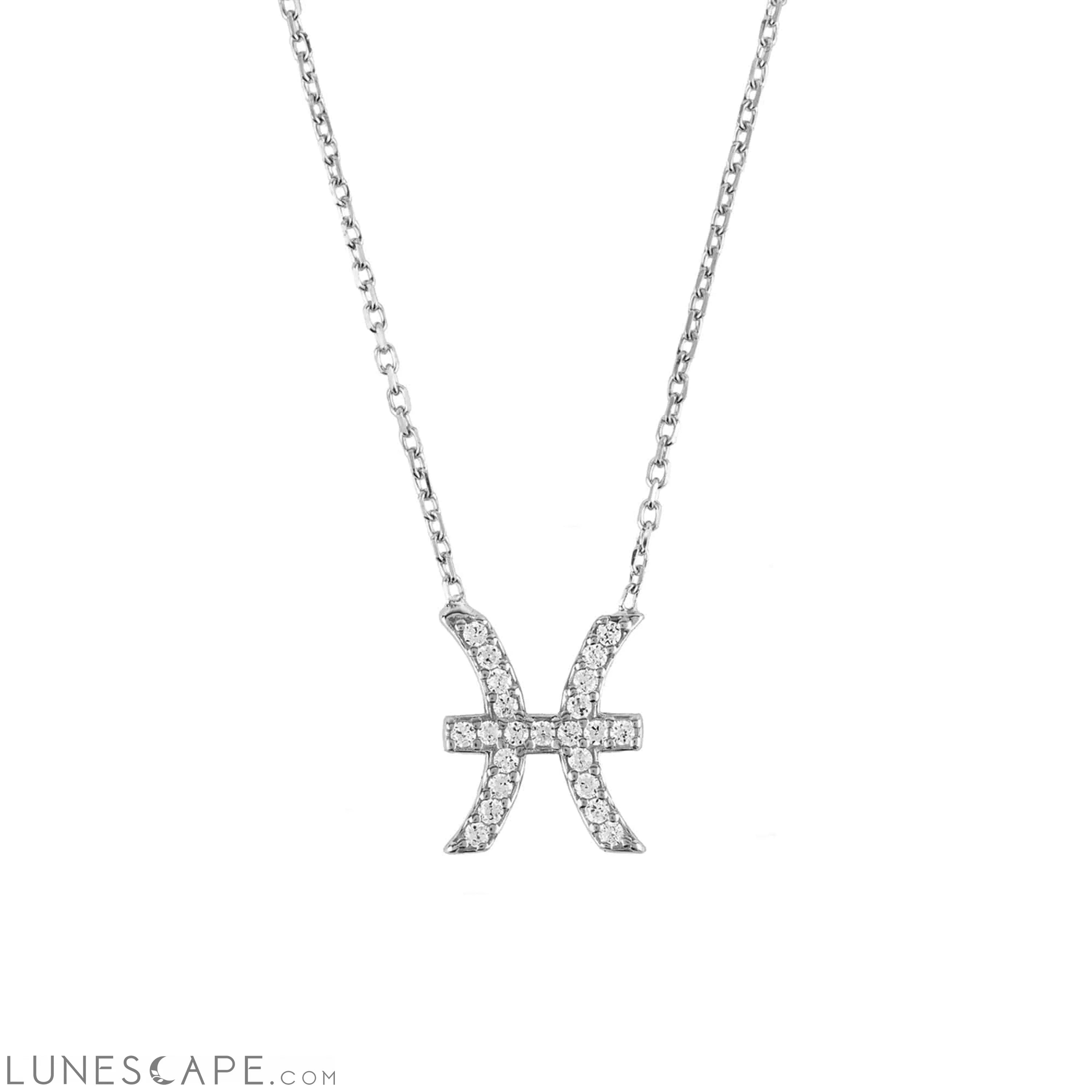 Zodiac Star Sign Pendant Necklace Silver Pisces LUNESCAPE