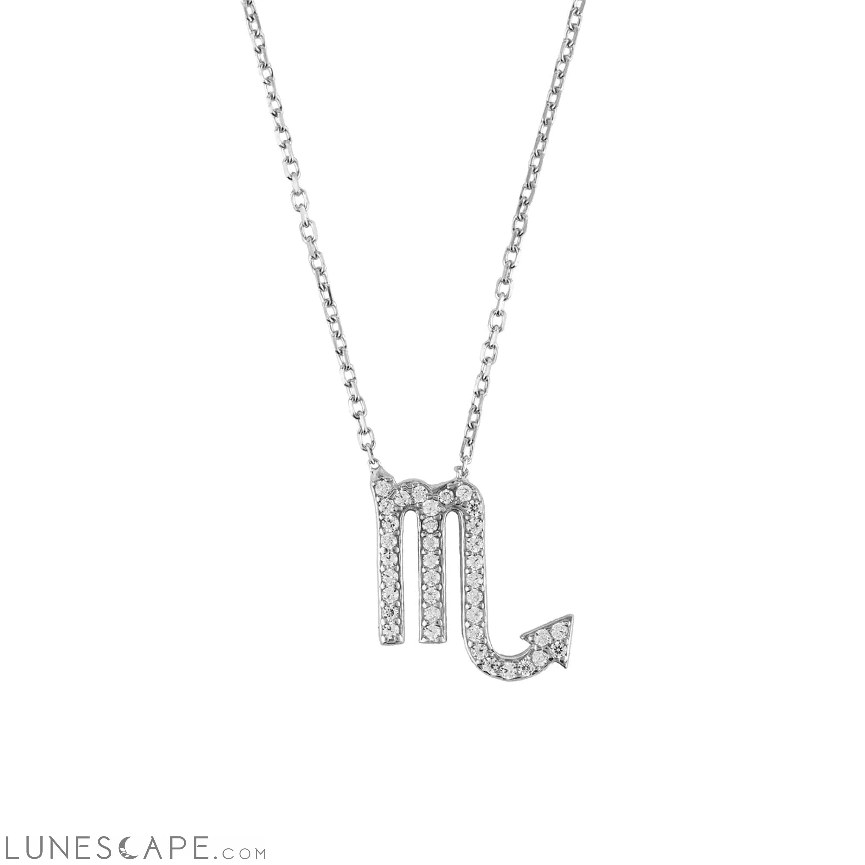 Zodiac Star Sign Pendant Necklace Silver Scorpio LUNESCAPE