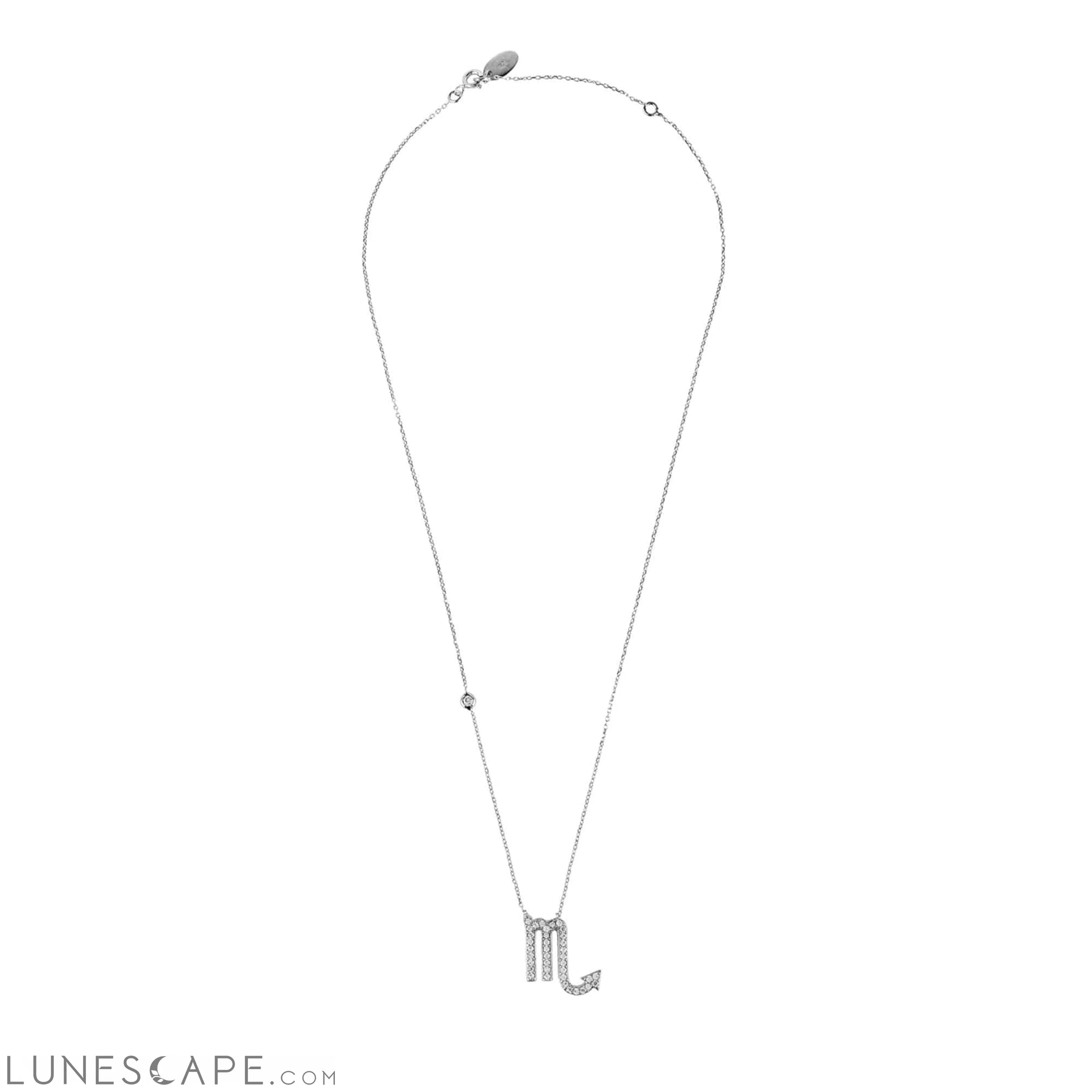 Zodiac Star Sign Pendant Necklace Silver Scorpio LUNESCAPE