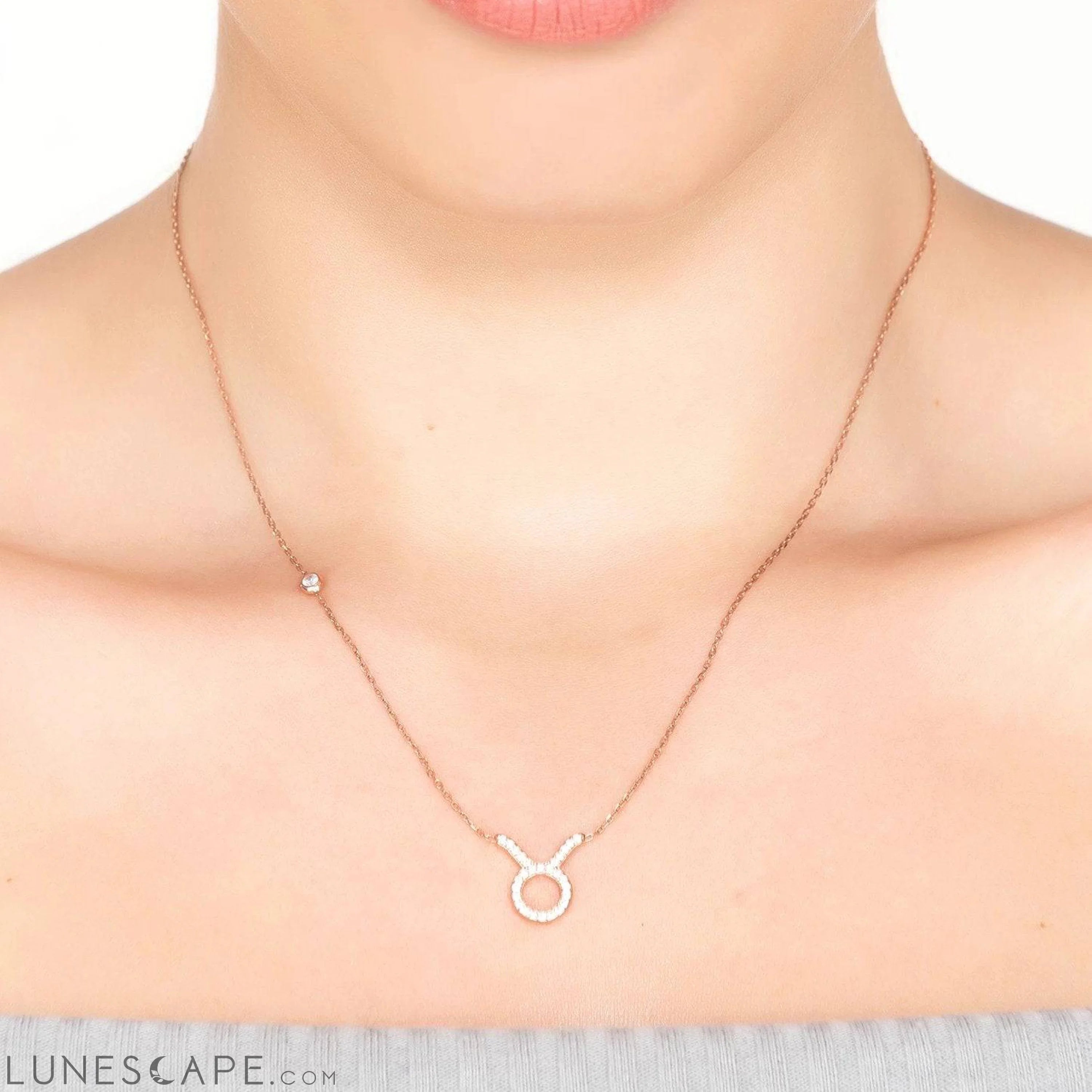 Zodiac Star Sign Pendant Necklace Silver Taurus LUNESCAPE