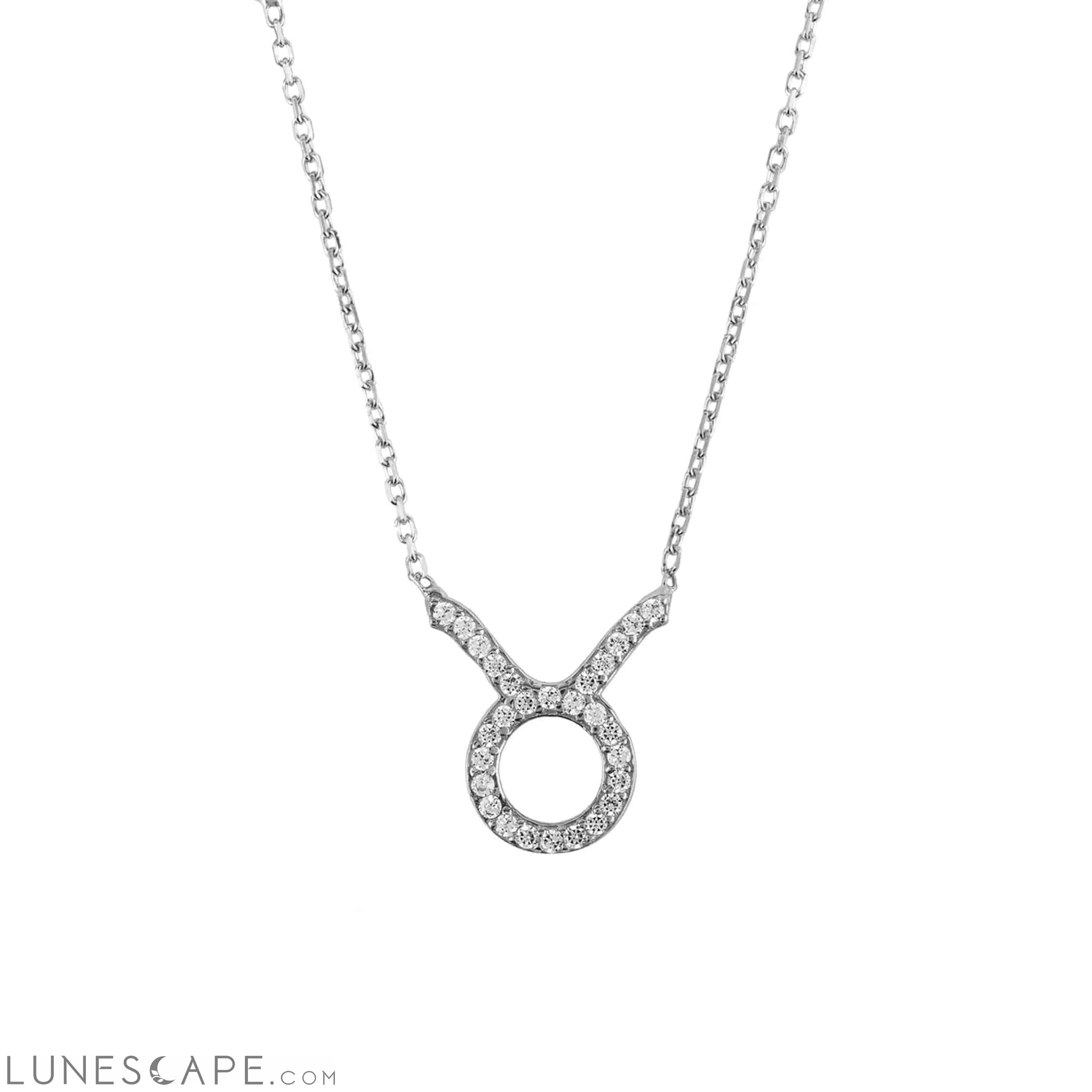 Zodiac Star Sign Pendant Necklace Silver Taurus LUNESCAPE