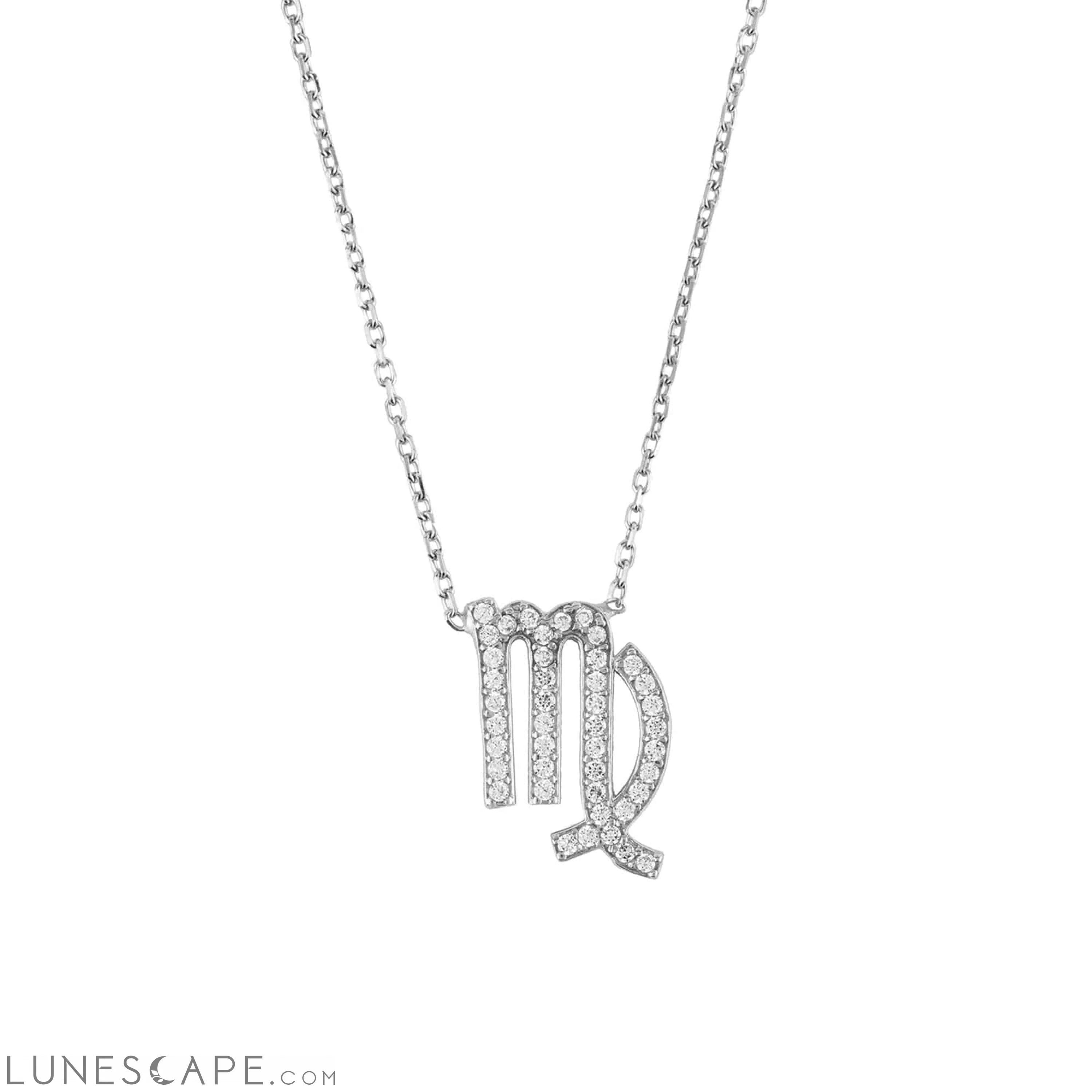 Zodiac Star Sign Pendant Necklace Silver Virgo LUNESCAPE